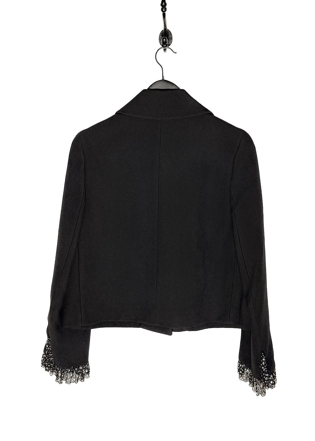 Miu Miu Miu Miu 2018 Pearl Buttons Crystal Lace Cuffs Black Blazer Size S / US 4 / IT 40 - 6 Thumbnail