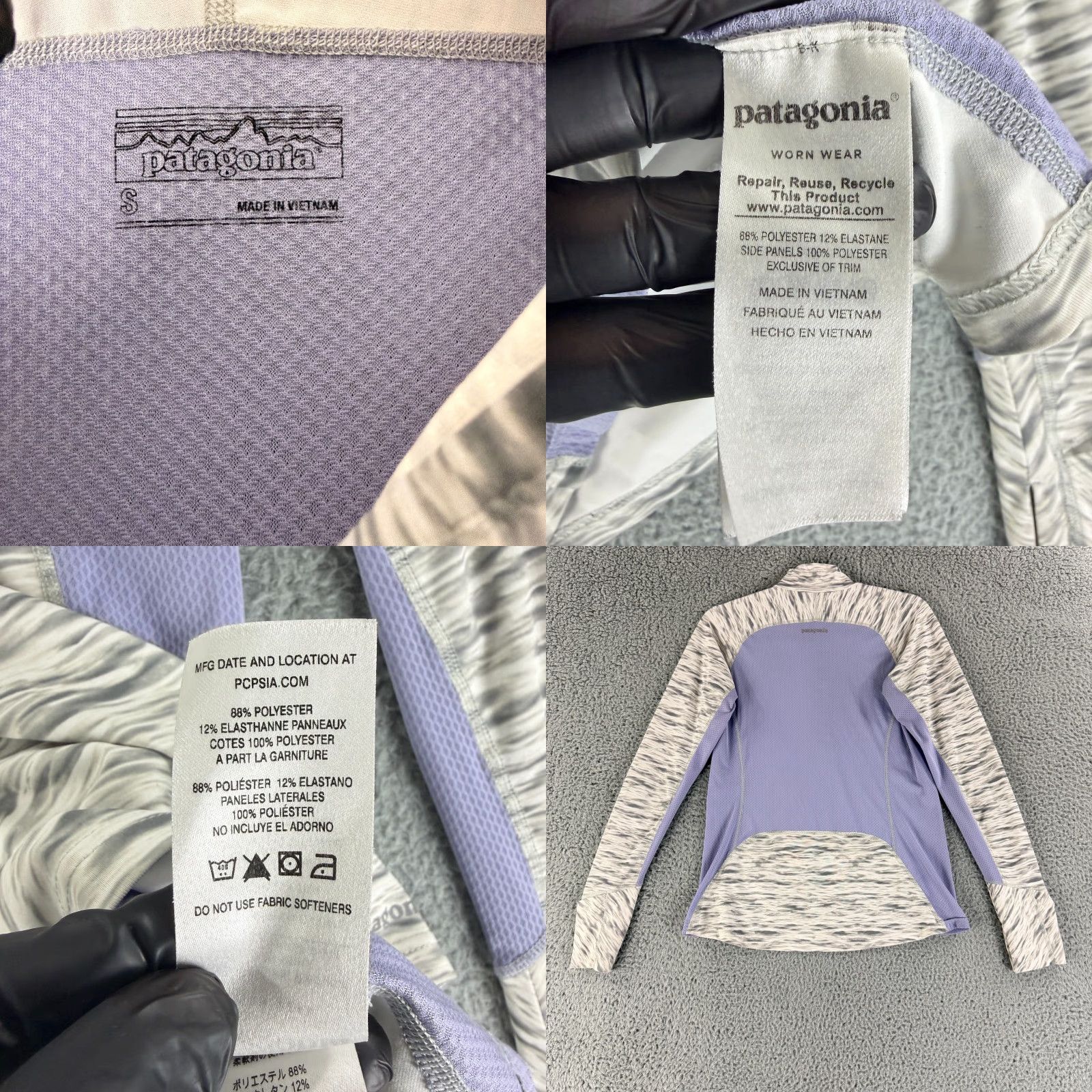 Patagonia Patagonia All Weather Shirt Womens Small Gray Purple 1/4 Zip Mock Neck Stretch Shirt Size S / US 4 / IT 40 - 8 Thumbnail
