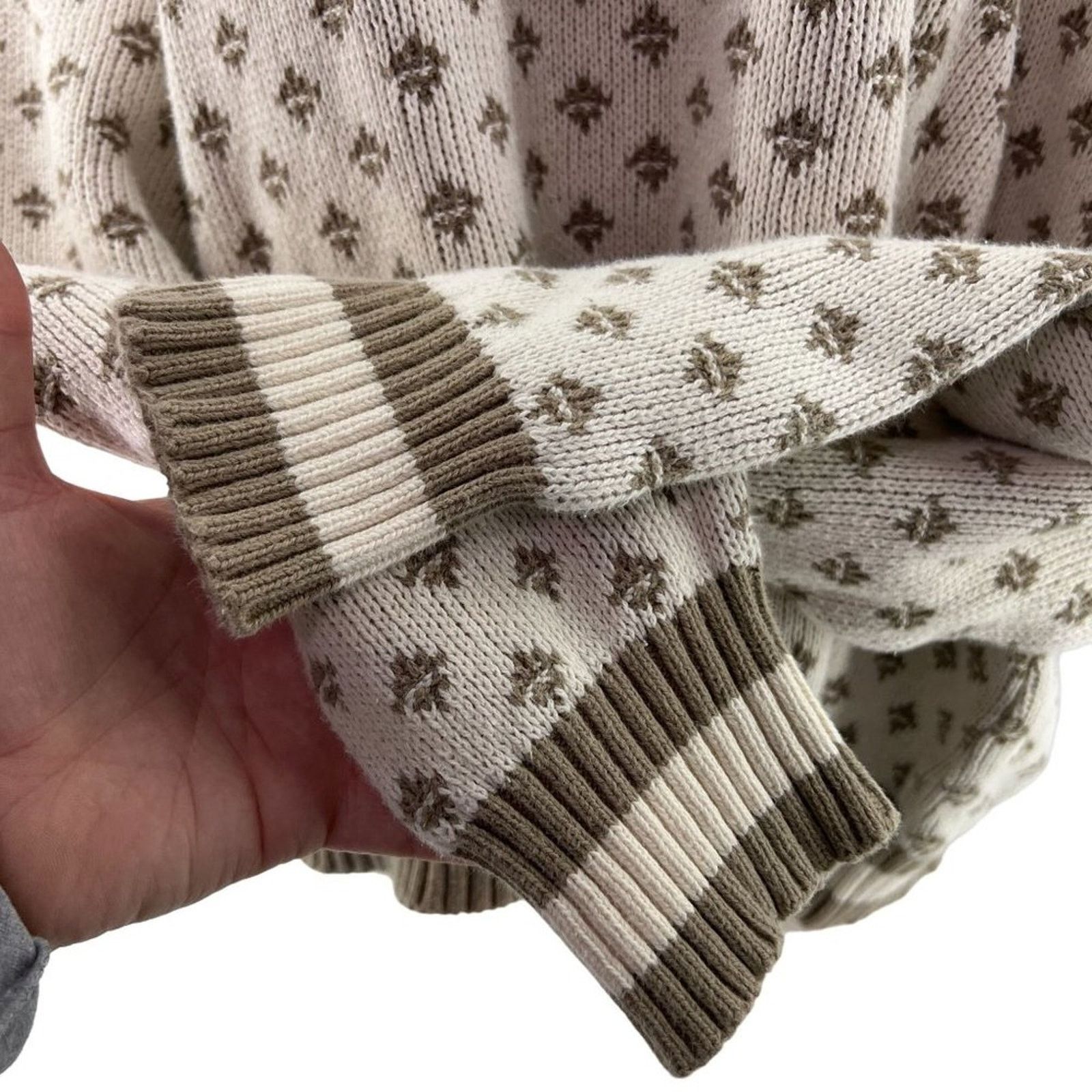 Jantzen Vintage Jantzen Cream and Taupe Pullover Sweater Xlarge Size XL / US 12-14 / IT 48-50 - 2 Thumbnail