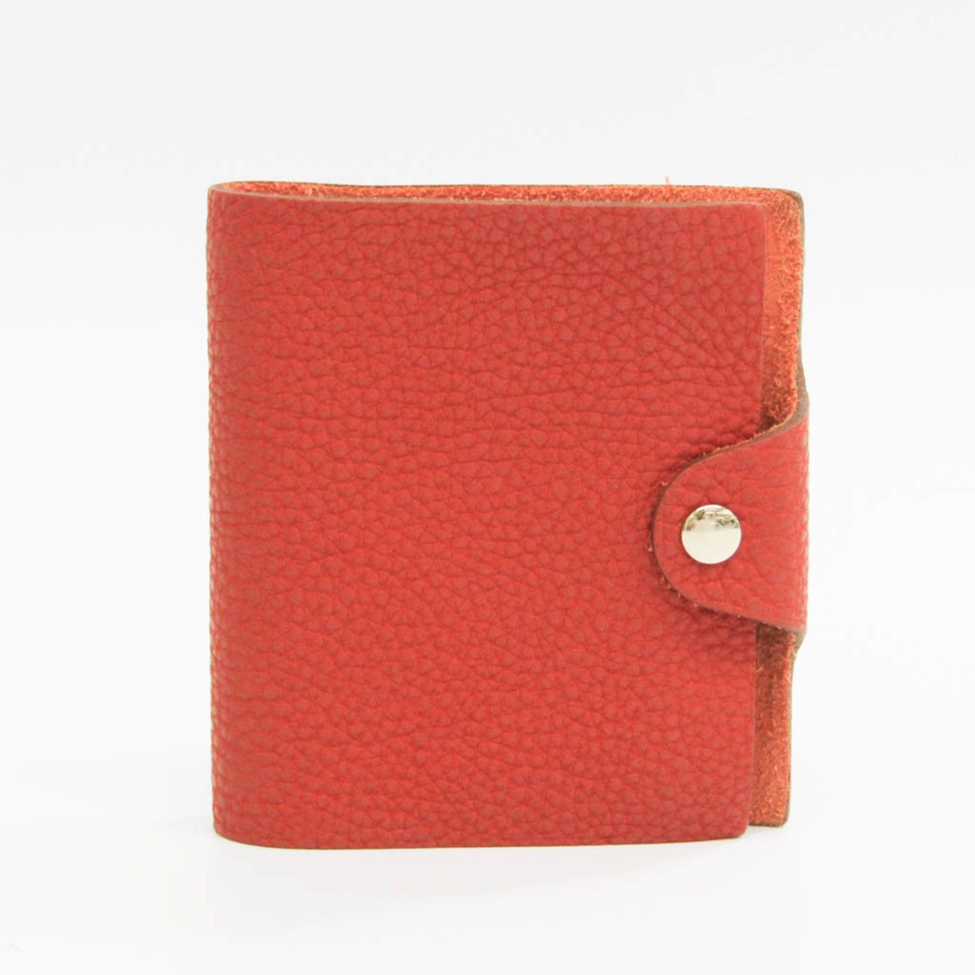 image of Hermes Ulysse Pocket Size Planner Cover Rouge Garance Mini in Black, Women's