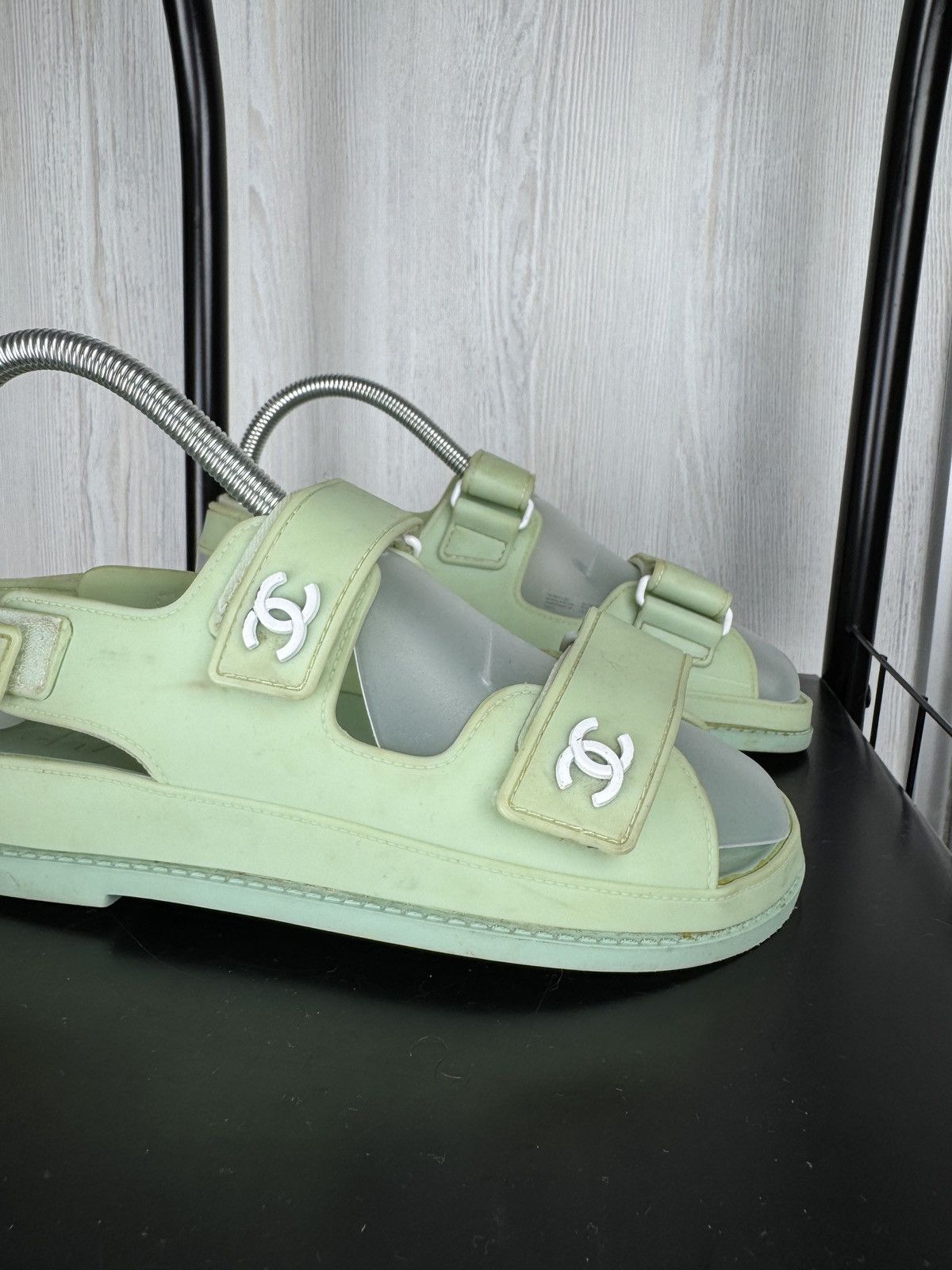 Chanel Chanel "Dad" Sandals Green Premium Size US 7 / IT 37 - 4 Thumbnail