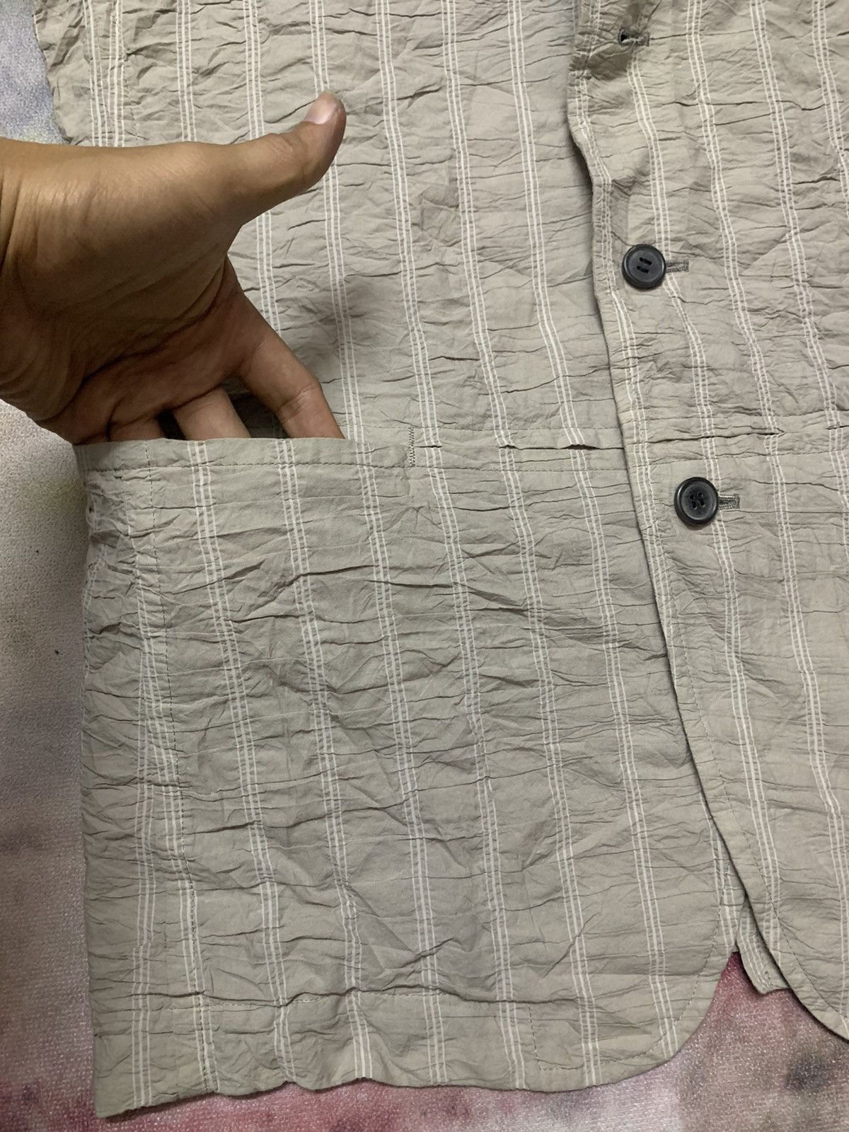 Issey Miyake Issey Miyake Men Wrinkled Design Coat Size US L / EU 52-54 / 3 - 4 Thumbnail