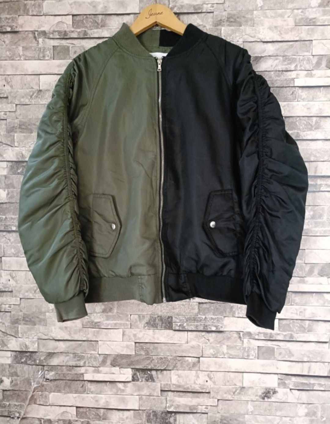 Japanese Brand Jetrag bicolor two tone bomber jacket Size US L / EU 52-54 / 3 - 1 Thumbnail