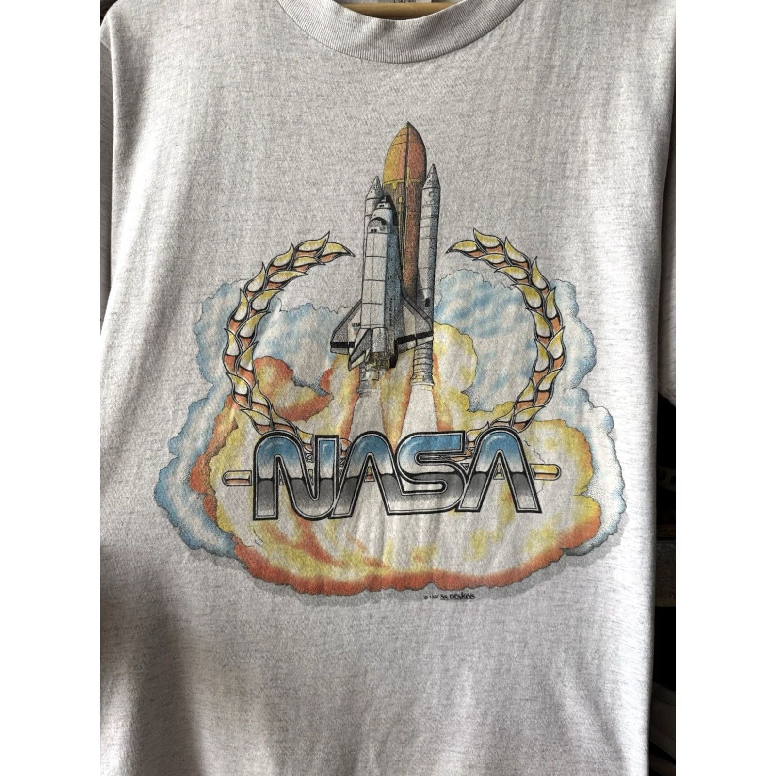 NASA VINTAGE NASA Space Shuttle Rocket Graphic T-Shirt L USA Made In 1991 Size Size US L / EU 52-54 / 3 - 2 Thumbnail