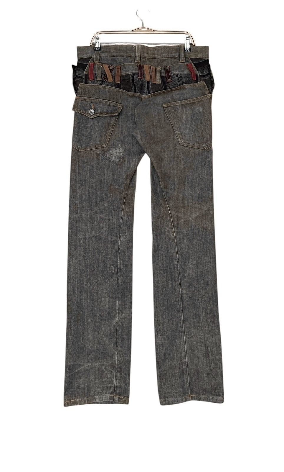 If Six Was Nine Vintage Japanese Brand Breath Mint Double Waist Jeans 2000s Size US 44 / EU 60 - 2 Thumbnail