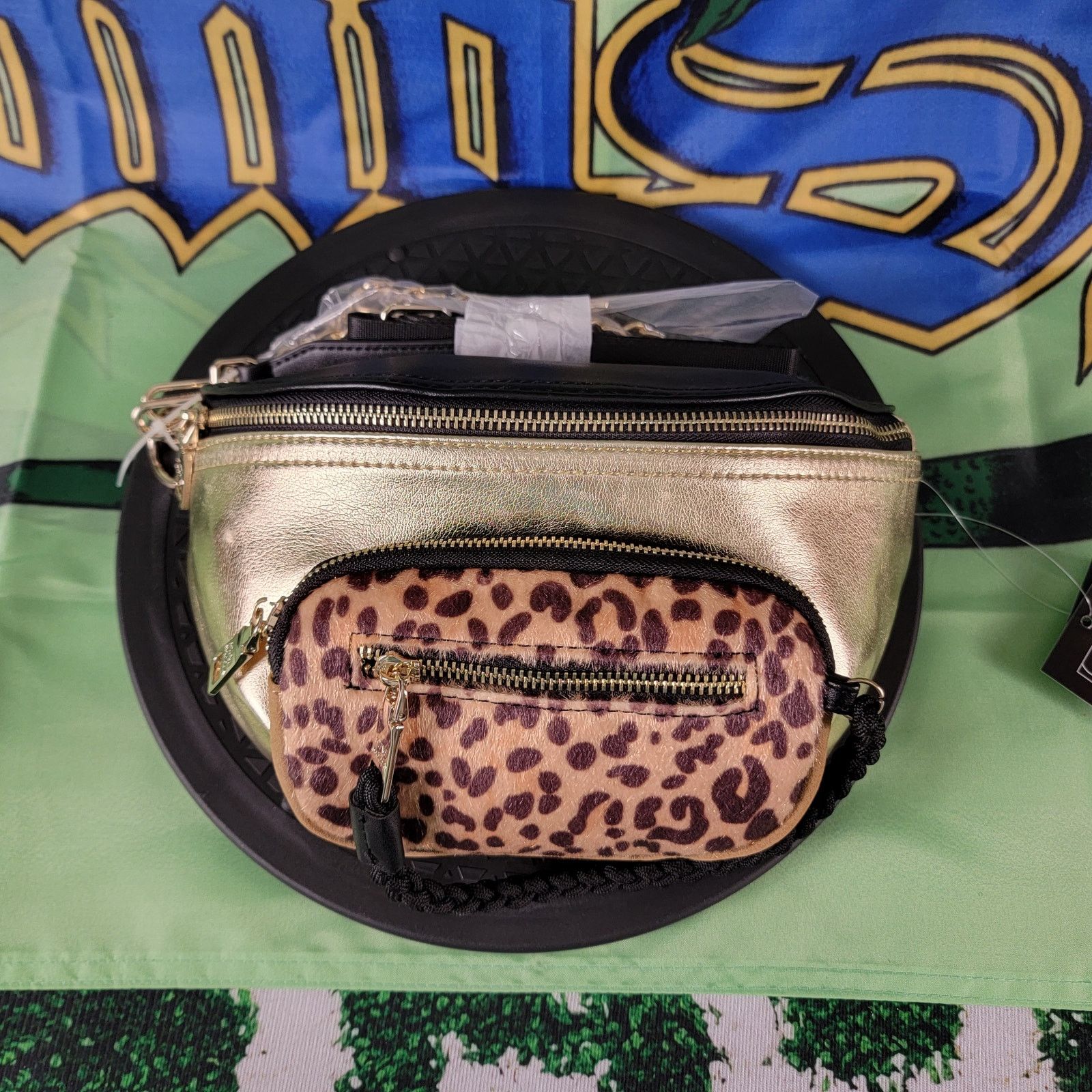 Steve Madden Steve Madden Leopard Convertible Belt-Bag Dbl-Chain & Pouch Size ONE SIZE - 1 Thumbnail