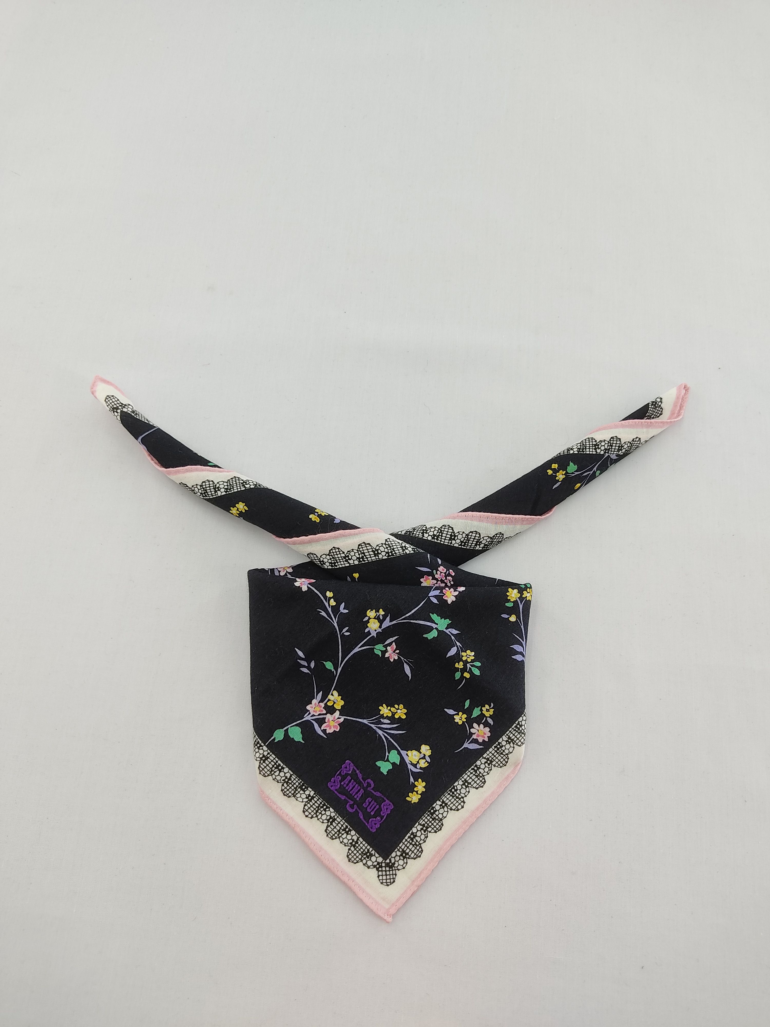 Anna Sui Anna Sui Floral Handkerchief / Neckwear / Bandana Size ONE SIZE - 2 Thumbnail