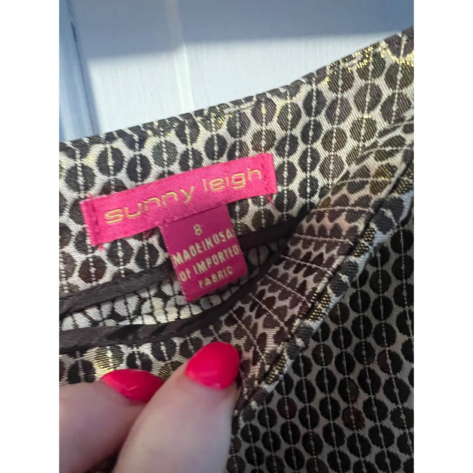 Other Sunny Leigh Pencil Skirt Gold Metallic Accents Career Size 8 Size 30" / US 8 / IT 44 - 2 Thumbnail