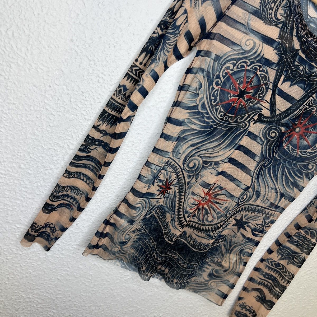 Jean Paul Gaultier Jean Paul Gaultier Mesh Top Tattoo Long Sleeve Blouse Multi Size M / US 6-8 / IT 42-44 - 2 Thumbnail