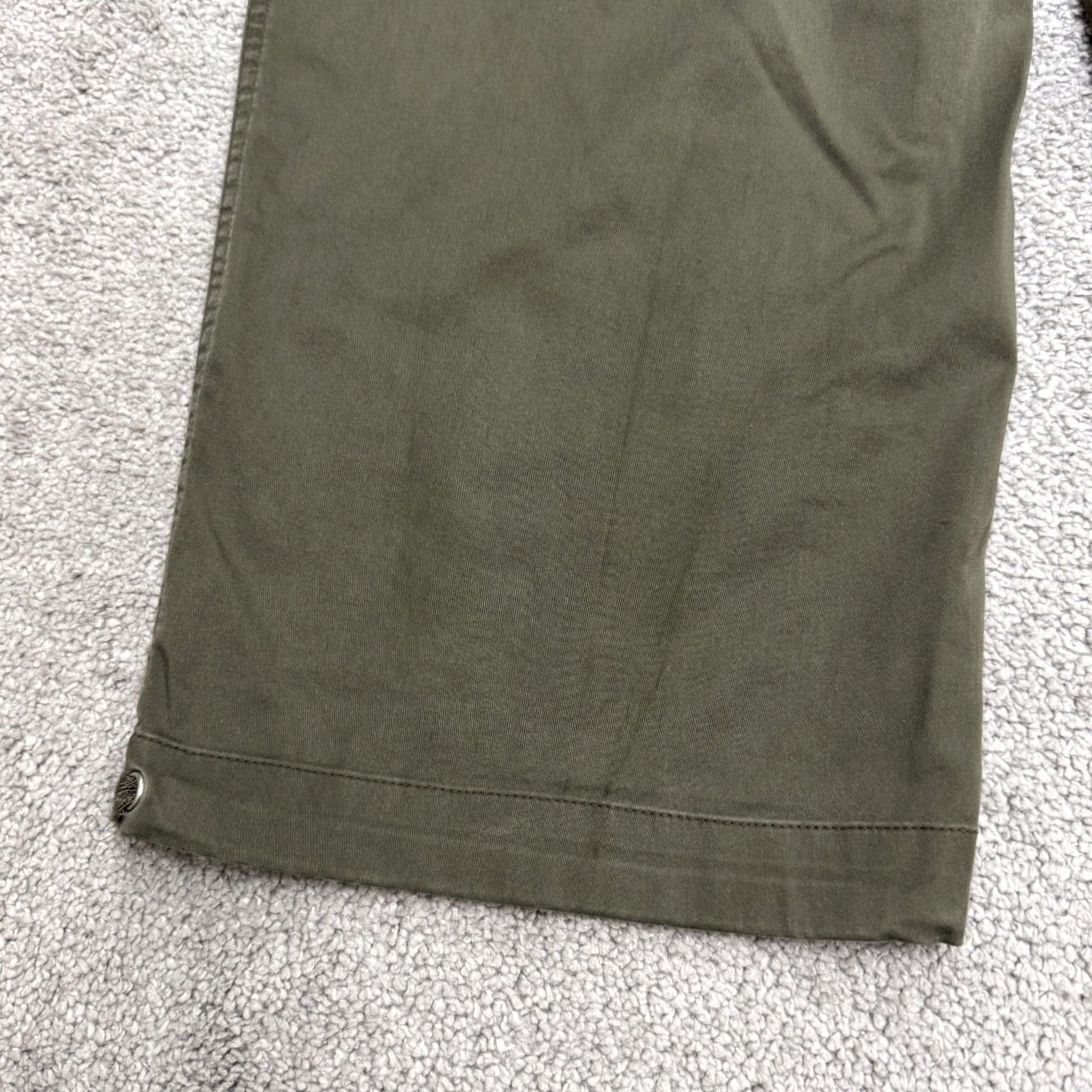 Vintage Chico's Pants Womens 2 US 12 Utility Cargo Cropped Olive Green Straight Casual Size 34" / US 12 / IT 48 - 6 Thumbnail