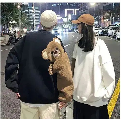Designer × Japanese Brand Teddy Bear Harajuku Cartoon y2k style sweatshirt hoodie Size US L / EU 52-54 / 3 - 2 Thumbnail