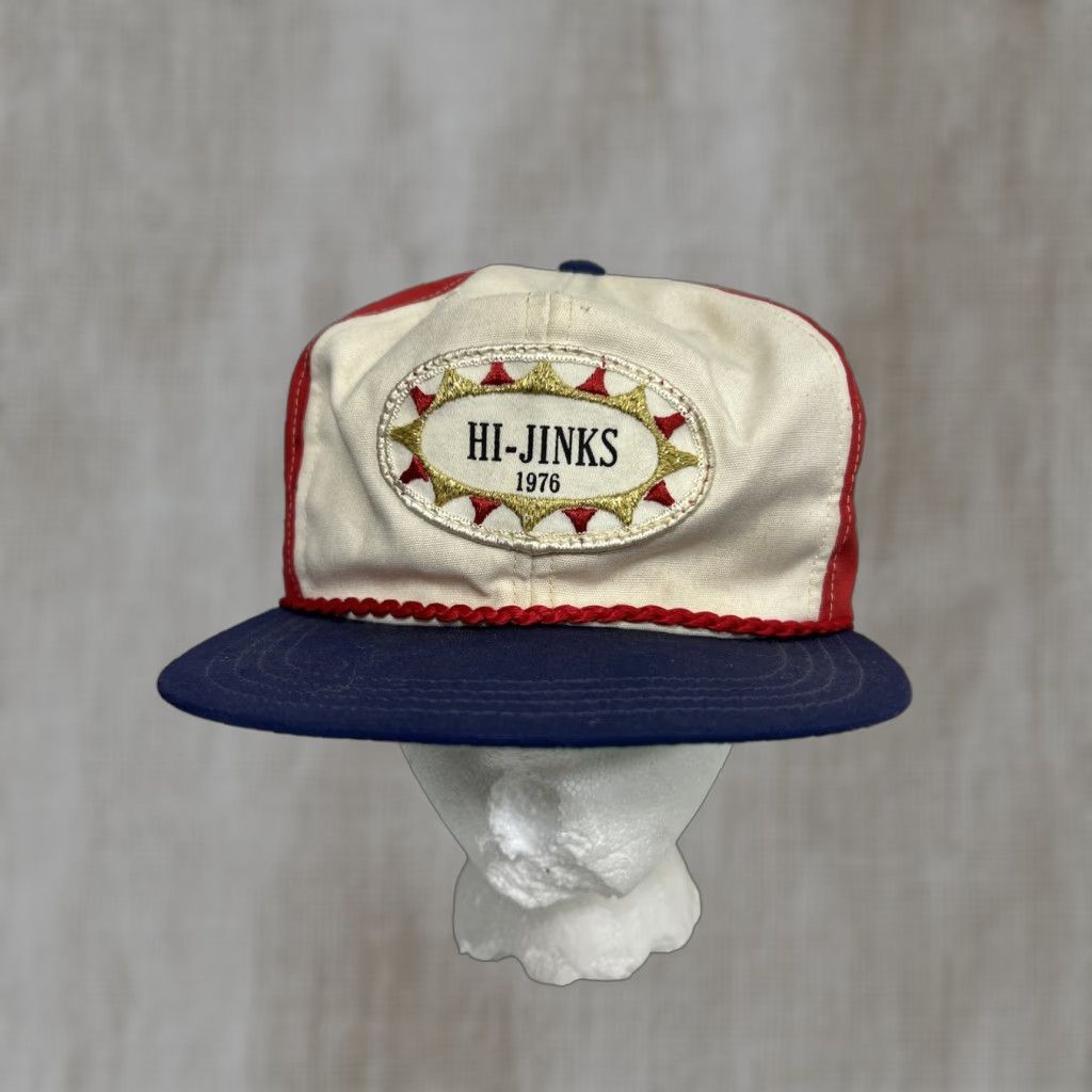 Vintage VINTAGE Town Talk Baseball Hat One Size Adjustable Blue White Red Cap Men Boys Mens Size ONE SIZE - 1 Thumbnail