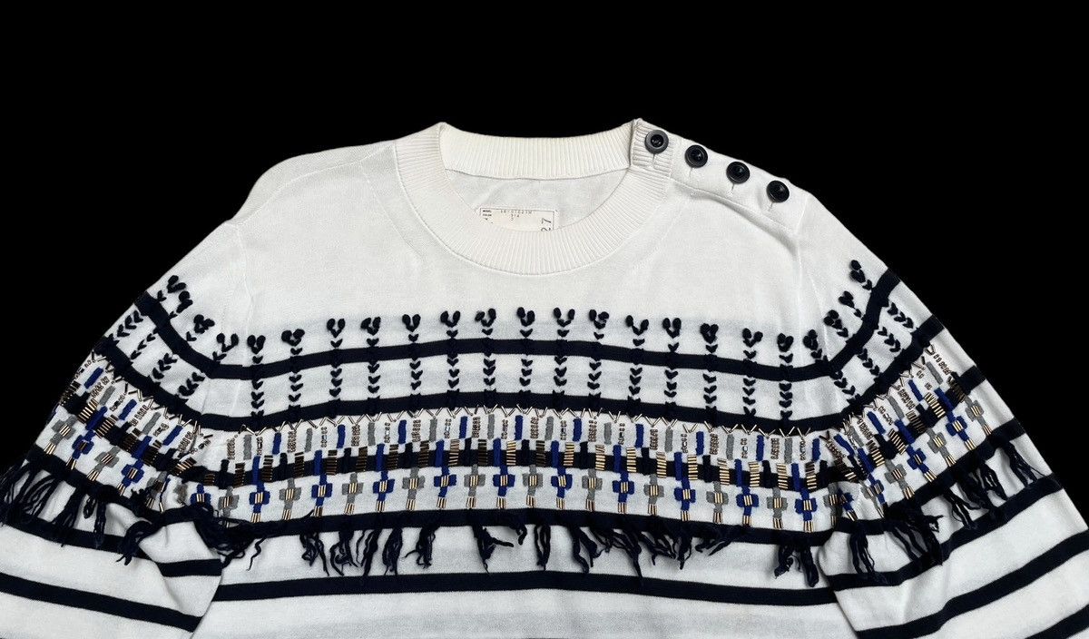 Designer × Sacai Rare Design Vintage Brand Sacai Stripe Knit Sweater 2000s Size US L / EU 52-54 / 3 - 3 Thumbnail