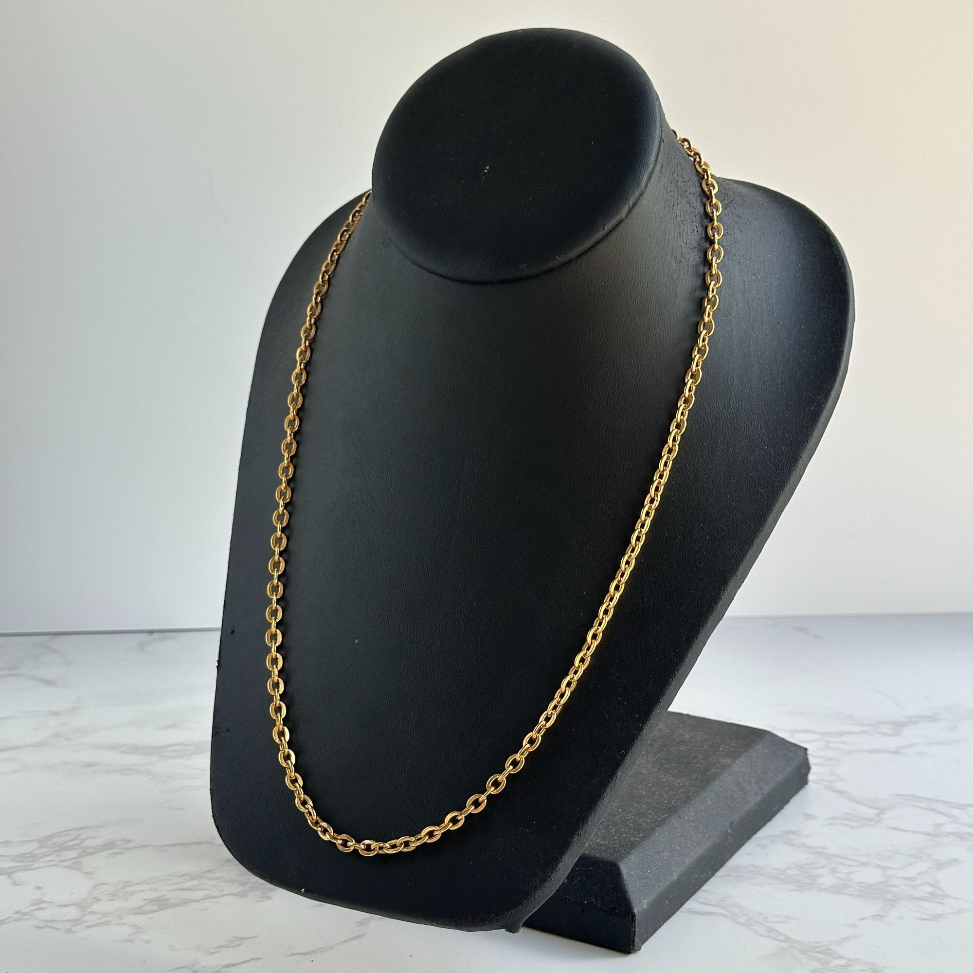 Vintage Gold Plated Oval Link Chain Necklace 18" with Hook Clasp Size ONE SIZE - 3 Thumbnail