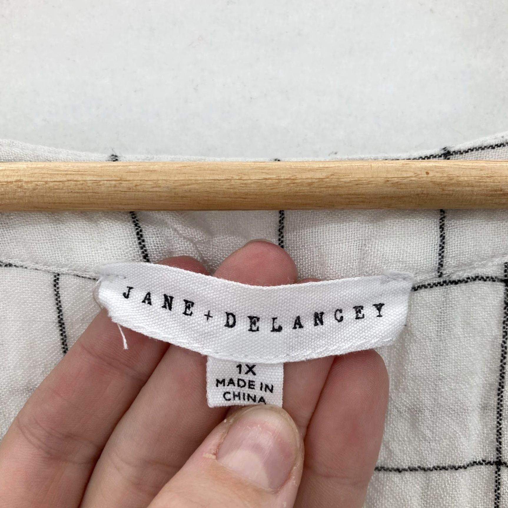 Vintage VINTAGE Jane + Delancey Shirt Womens 1X Windowpane Grid Long Sleeve Tunic Top Lagenlook Size XL / US 12-14 / IT 48-50 - 4 Thumbnail