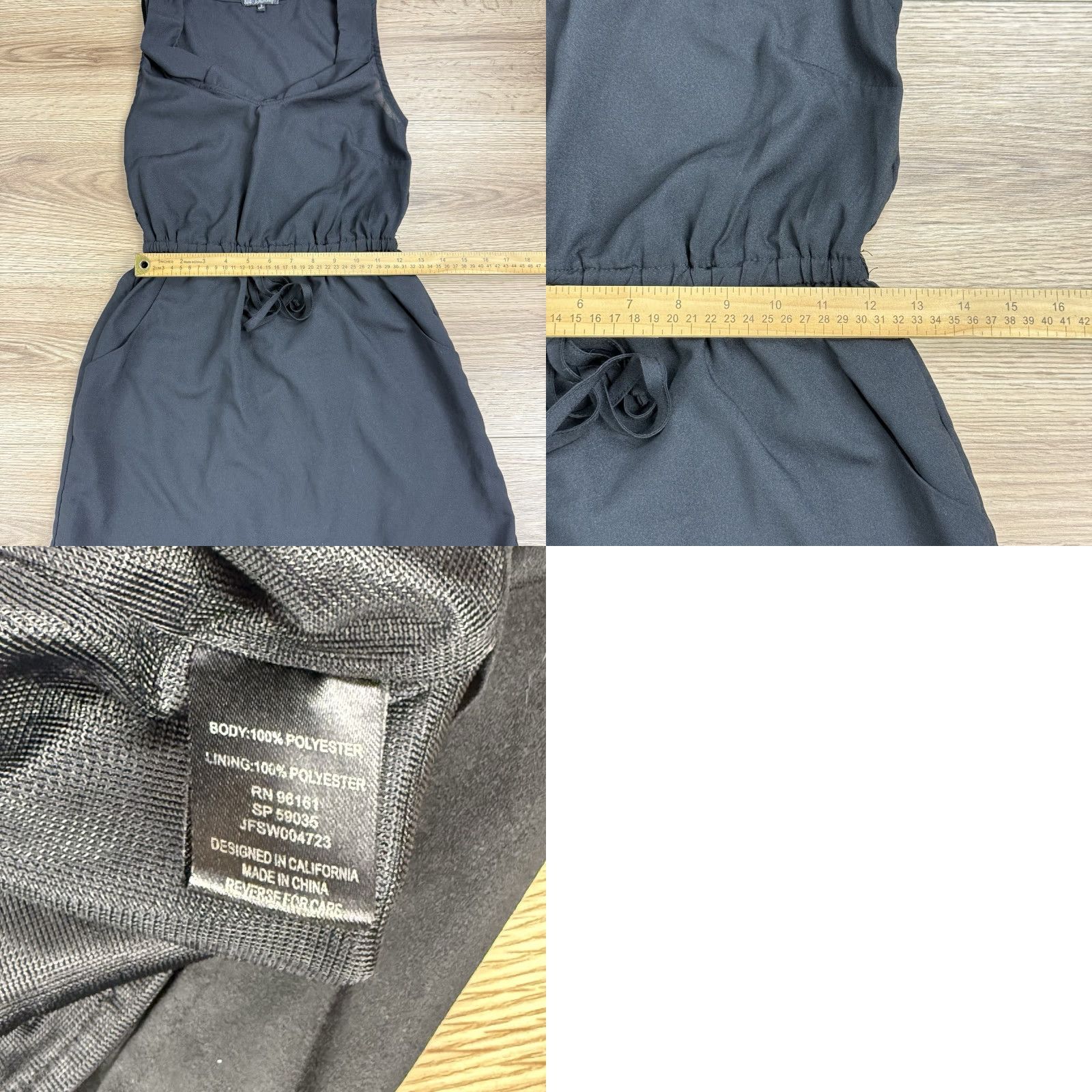 Vintage BeBop Black Sleeveless Mini Dress S Ruffle Pockets Dress Women Size S / US 4 / IT 40 - 8 Thumbnail