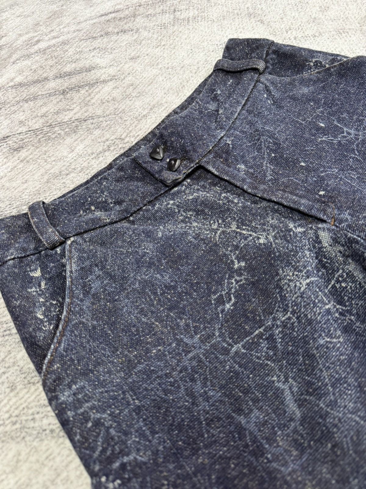 20471120 × Japanese Brand × Mizra Jeans Kyoto Alfons. Japan Crackle Lighting Wash Baggy Wide Jeans Size US 30 / EU 46 - 9 Thumbnail