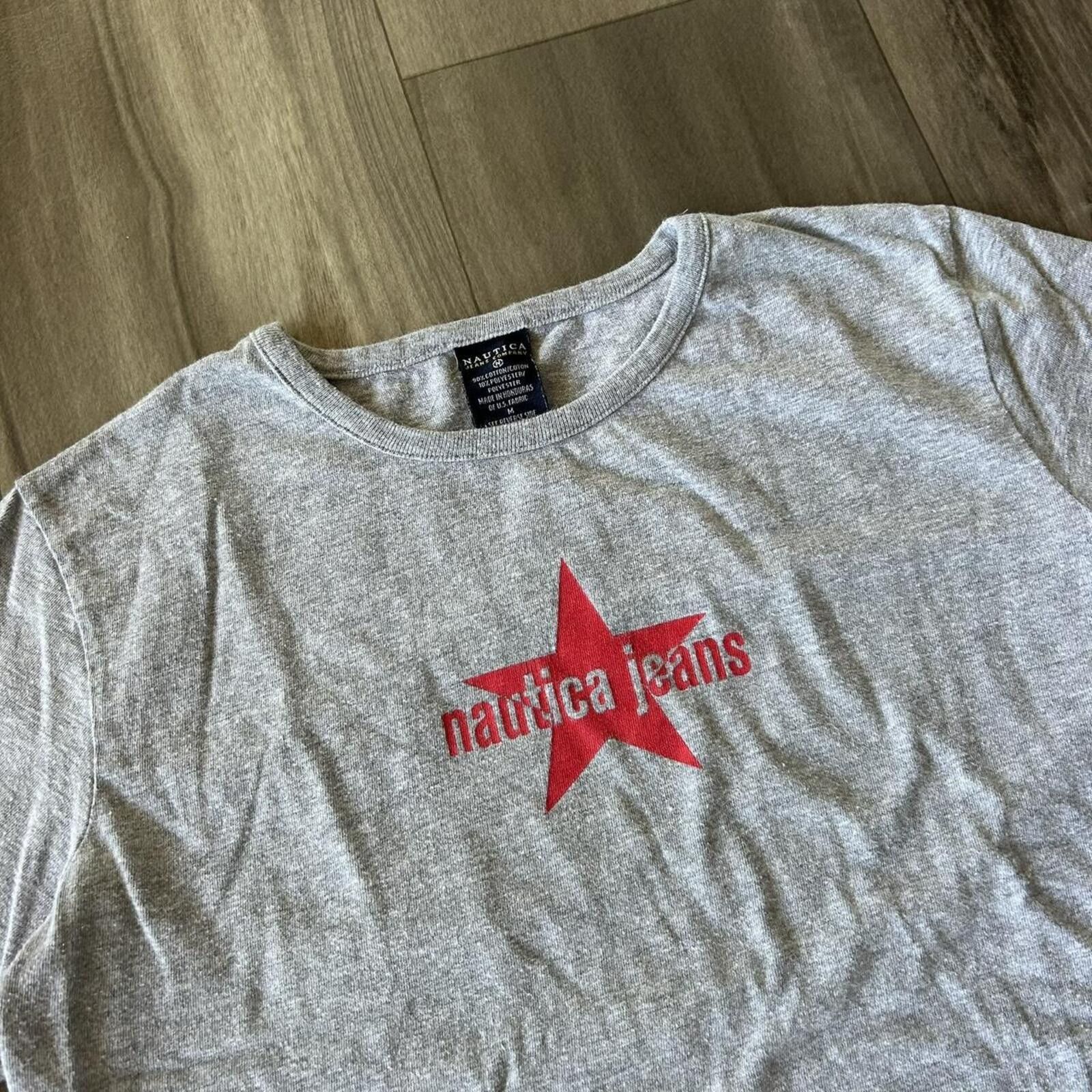 Nautica Vintage 90’s Women’s Nautica Jeans Grey Red Star Shirt Top M Size M / US 6-8 / IT 42-44 - 2 Thumbnail