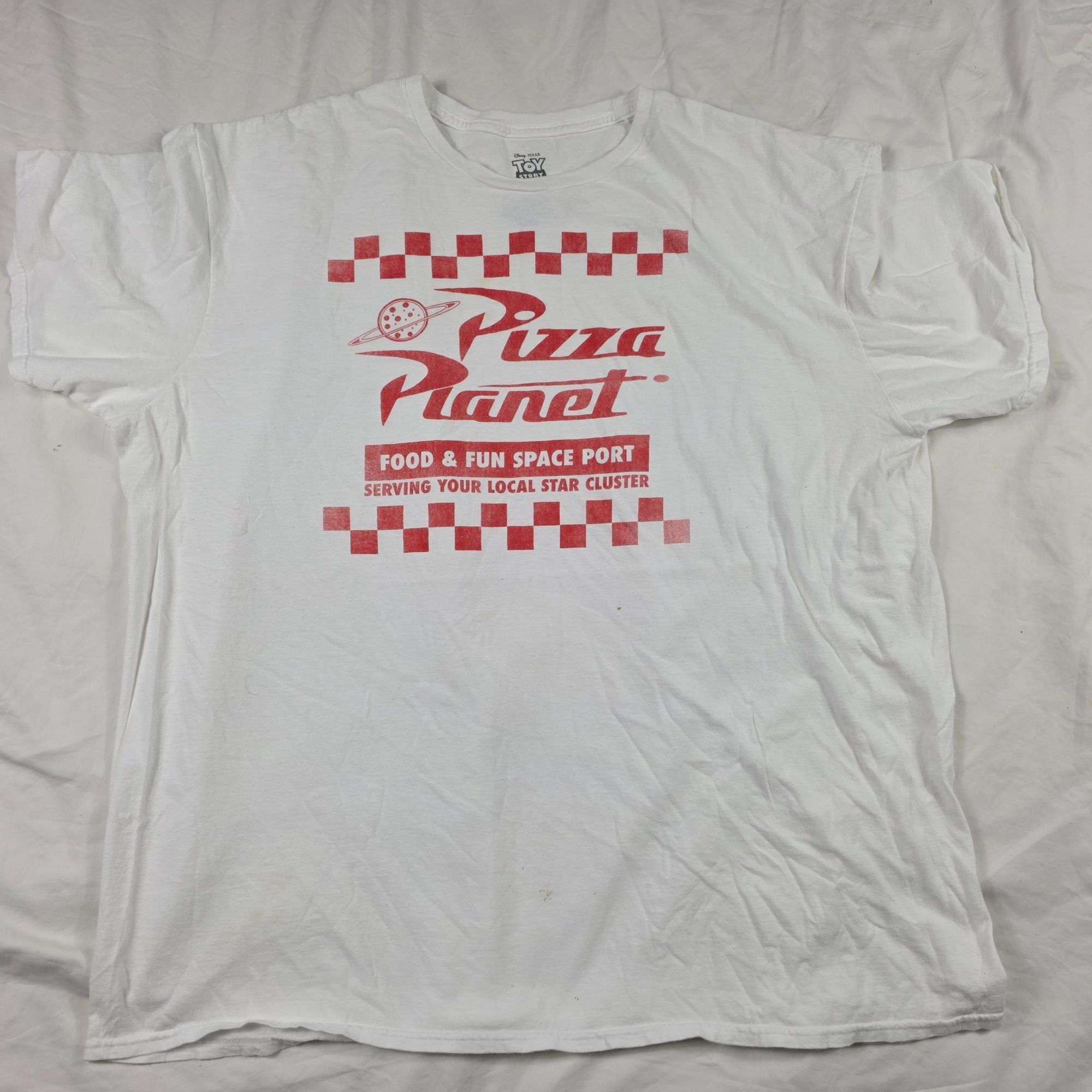 Disney Disney Pixar Toy Story Mens 2XL White Red Pizza Planet T-Shi Size US XXL / EU 58 / 5 - 1 Thumbnail