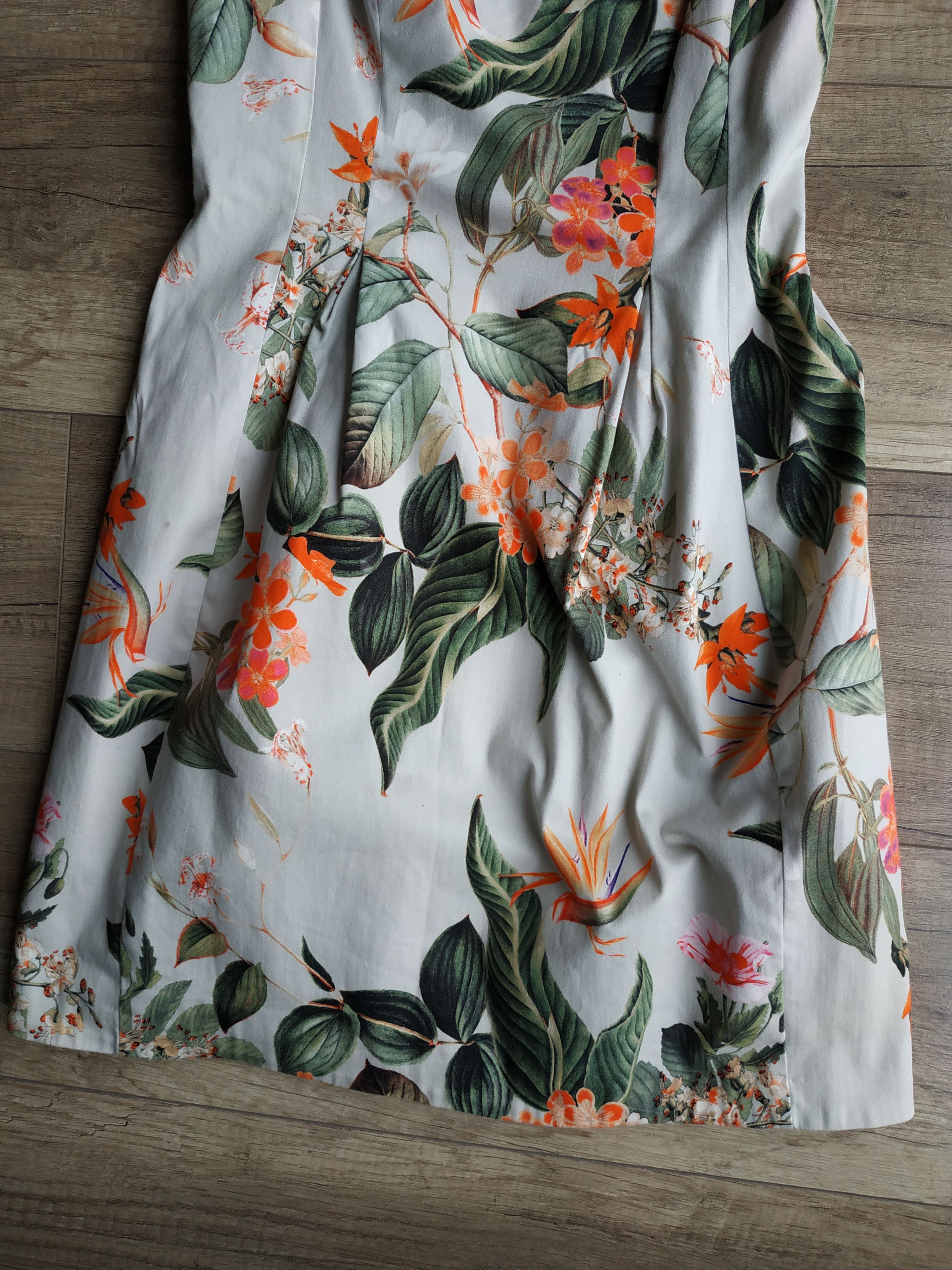Designer MOHITO Women's Floral Print Midi A-Style Dress, s. 34 (XS-S) Size XS / US 0-2 / IT 36-38 - 3 Thumbnail