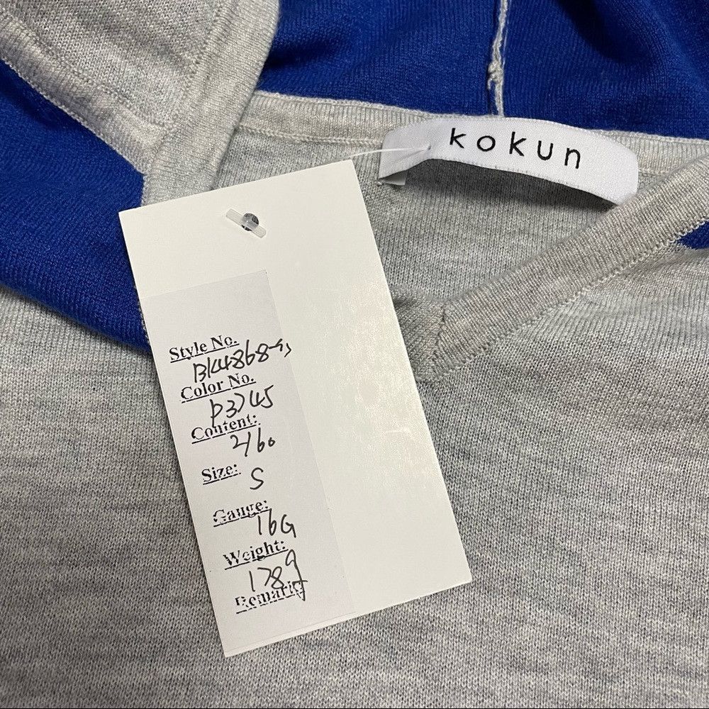 Other NWT New $238 Kokun Bamboo Cashmere Grey Blue Hooded Double- Size S / US 4 / IT 40 - 7 Thumbnail