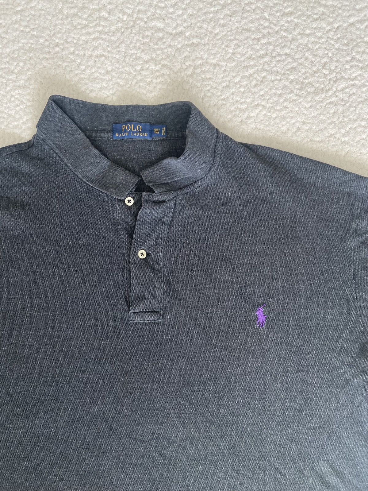 Designer × Polo Ralph Lauren POLO RALPH LAUREN Classic Fit Mesh Polo Black Marl XXL Tall Size US XXL / EU 58 / 5 - 5 Thumbnail