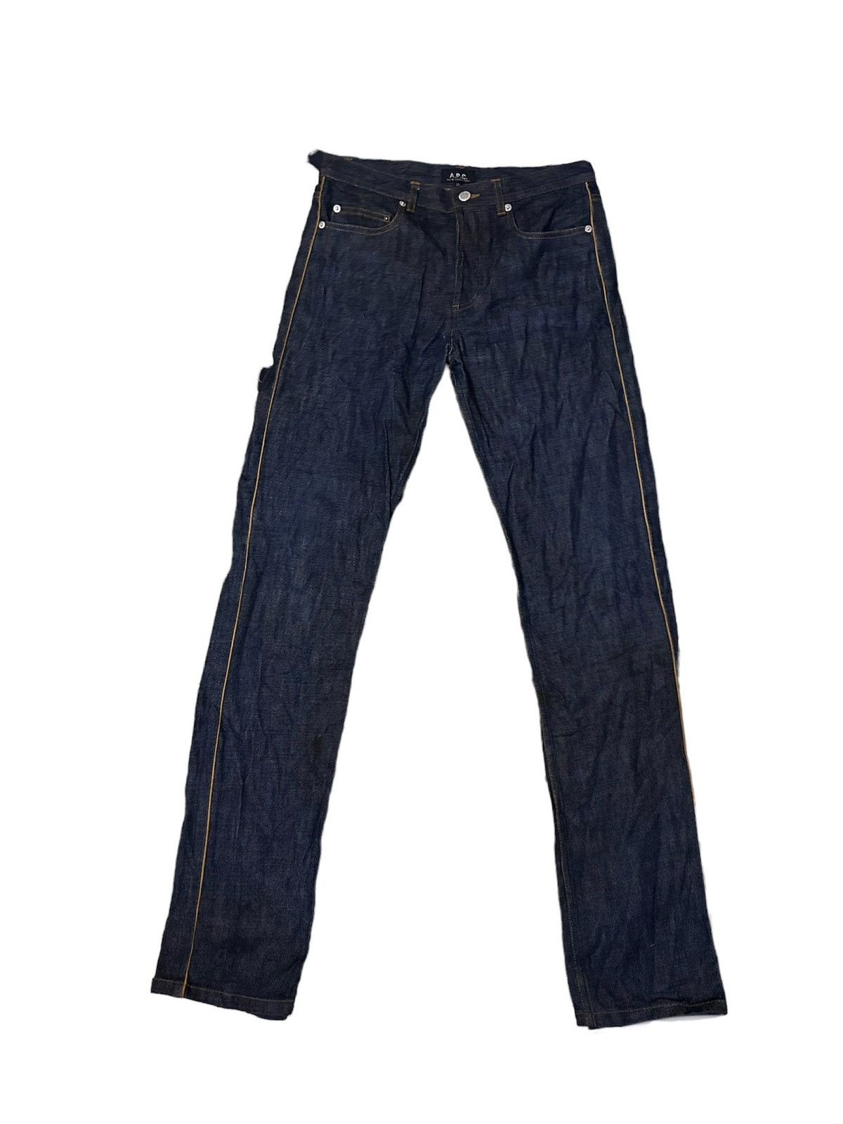 image of A P C x Jean Gold Thread Denim in Blue Denim, Men's (Size 30)