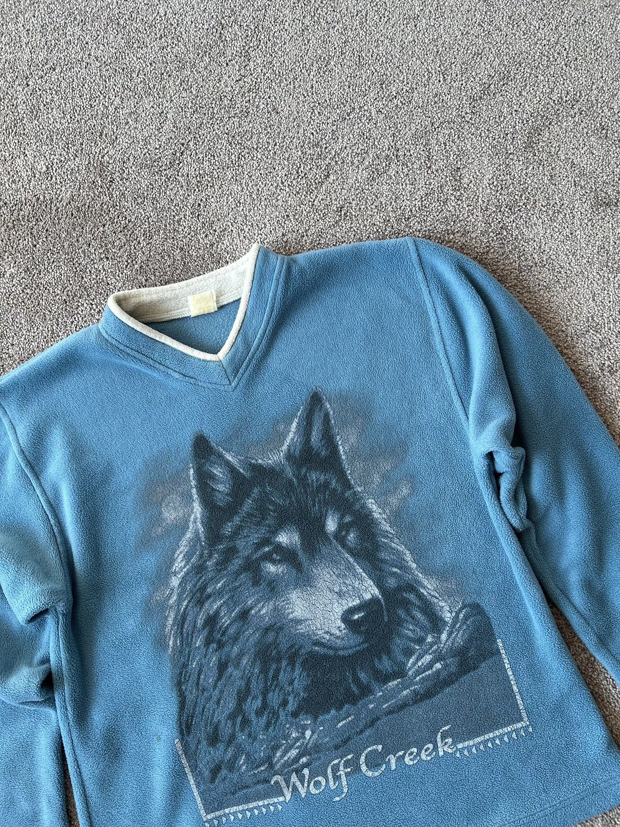 Vintage 90s Wolf creek Big graphic fleece sweater Size US M / EU 48-50 / 2 - 4 Thumbnail