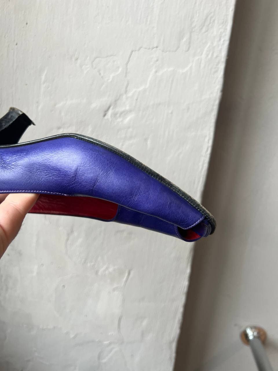 Celine 80’S CELINE ITALY ESCARPINS BLUE LEATHER HEELS CLASSIC SZ 39 Size US 9 / IT 39 - 23 Thumbnail