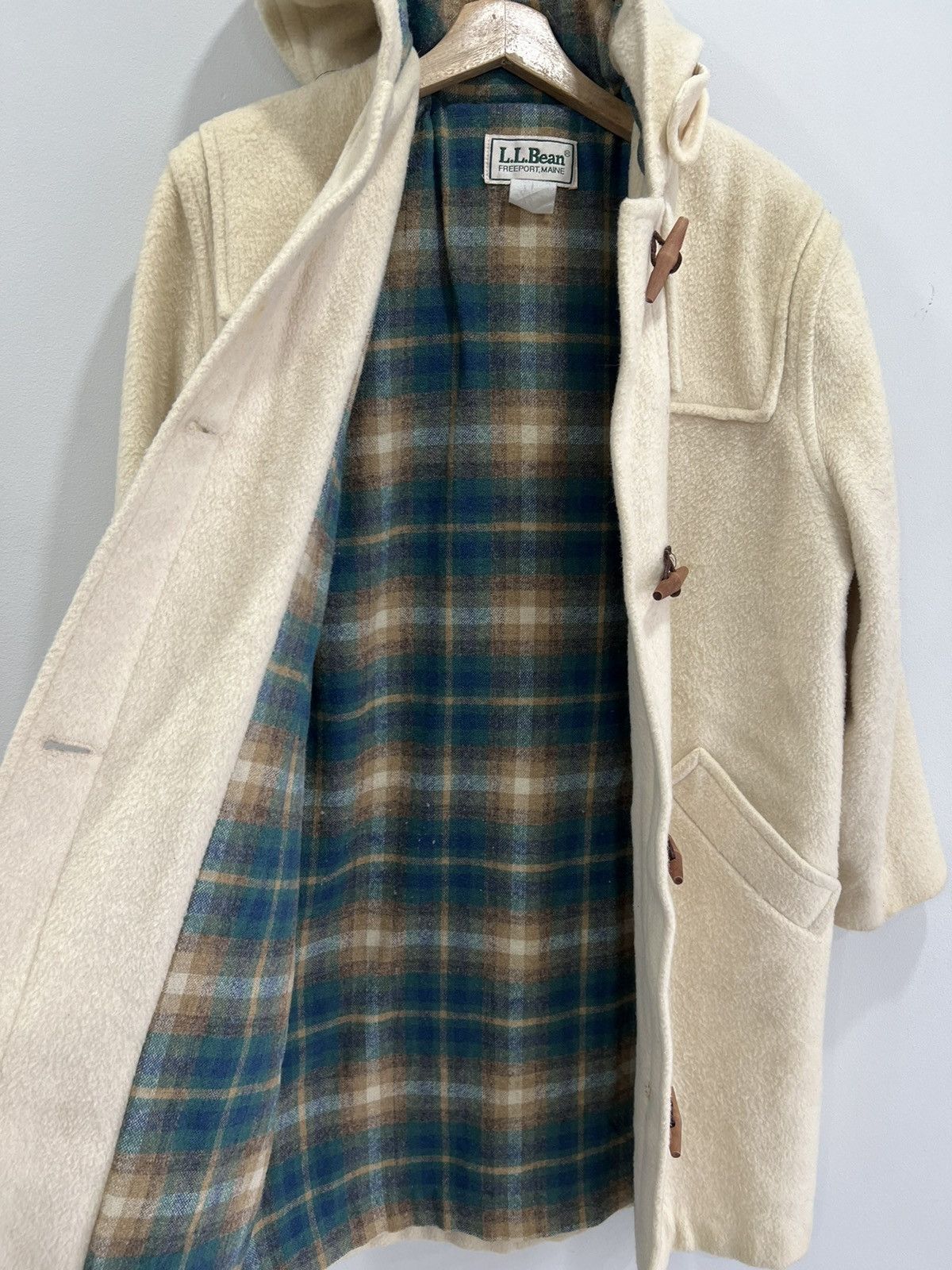 L.L. Bean Vintage 90s LL Bean Toggle Coat Jacket Plaid Lined Size US S / EU 44-46 / 1 - 2 Thumbnail