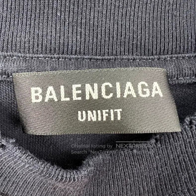 Balenciaga Balenciaga Printed Washed Hole Short Sleeve T-Shirt Size US XXS / EU 40 - 4 Thumbnail