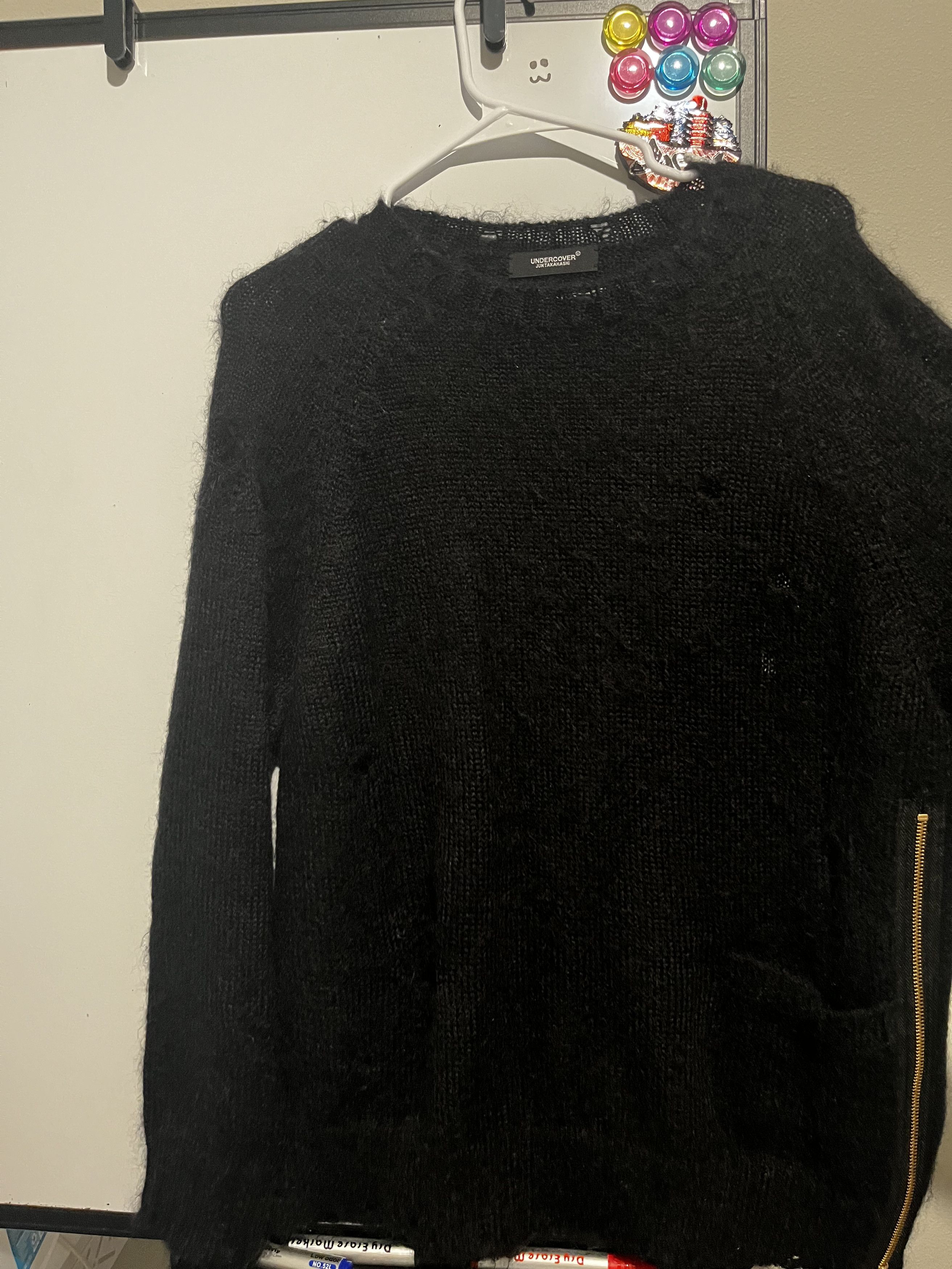 Japanese Brand × Jun Takahashi × Undercover Undercover Jun Takahasi Distressed Sweater Black Size US M / EU 48-50 / 2 - 3 Thumbnail