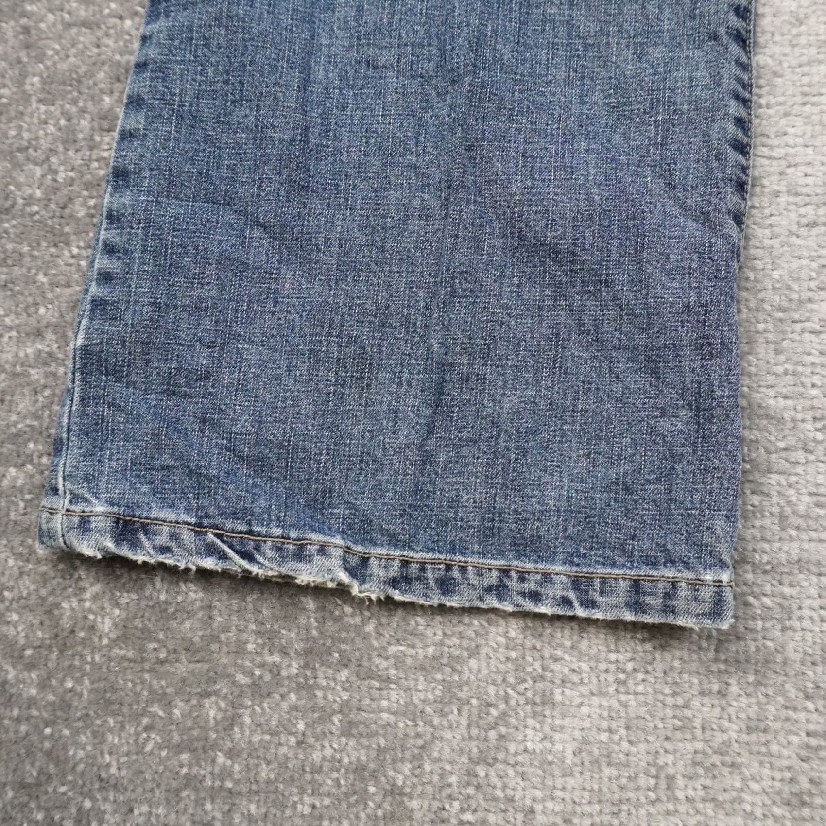 Denime VINTAGE Blue Dot Y2K Blue Jeans Flared 5-Pocket Denim Low Rise 32x30 Womens Medium Wash Size 24" / US 00 / IT 34 - 6 Thumbnail