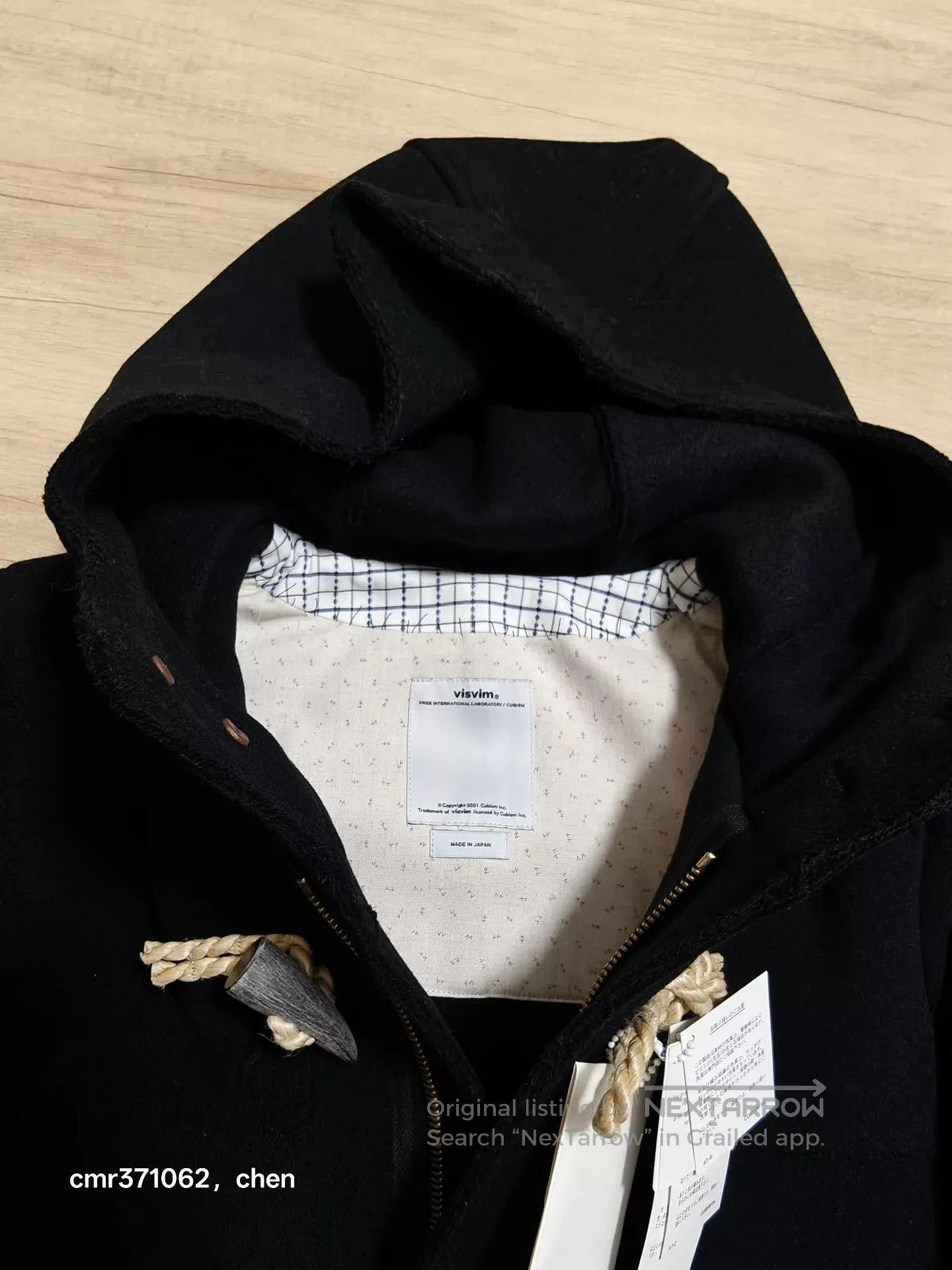 Visvim Black Toggle Fastening Hooded Coat Size M. Size US M / EU 48-50 / 2 - 4 Thumbnail