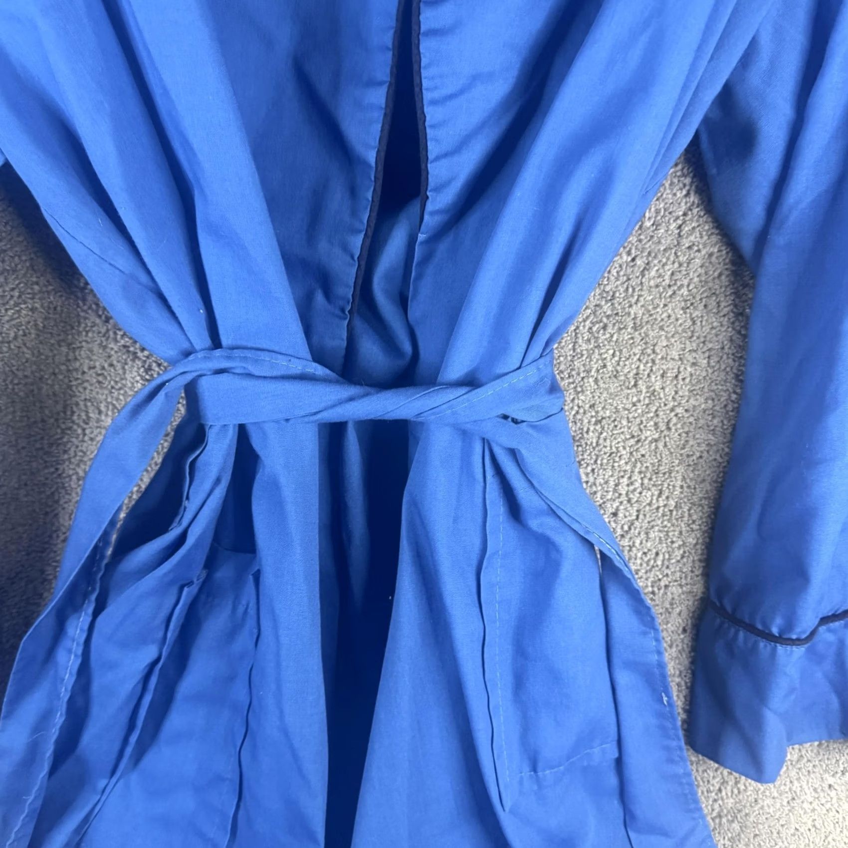 Vintage VINTAGE Robe Mens Medium Blue Belted Long Sleeve Polycotton Lounge Bathrobe Size US M / EU 48-50 / 2 - 5 Thumbnail