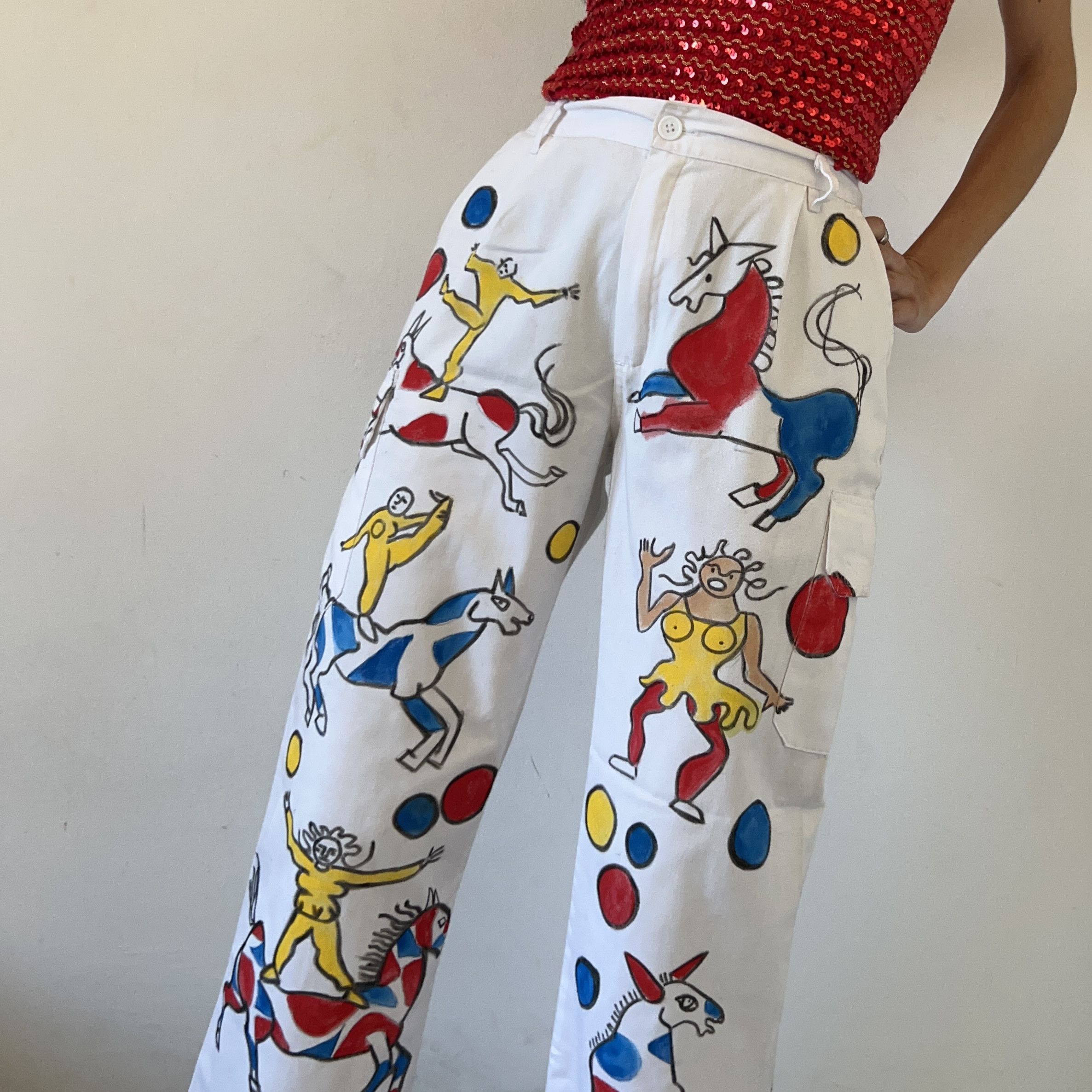 Other Custom Calder drawings circus horse cargo work pants Size 30" / US 8 / IT 44 - 6 Thumbnail