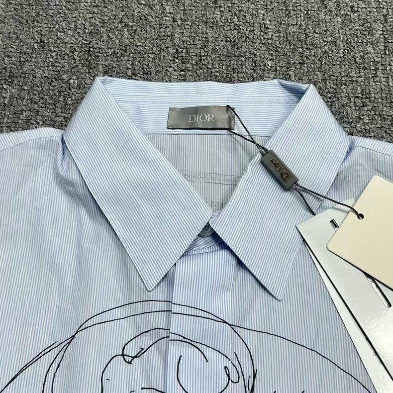 Dior Dior Long-sleeved shirt with blue character pattern print Size US XXS / EU 40 - 3 Thumbnail