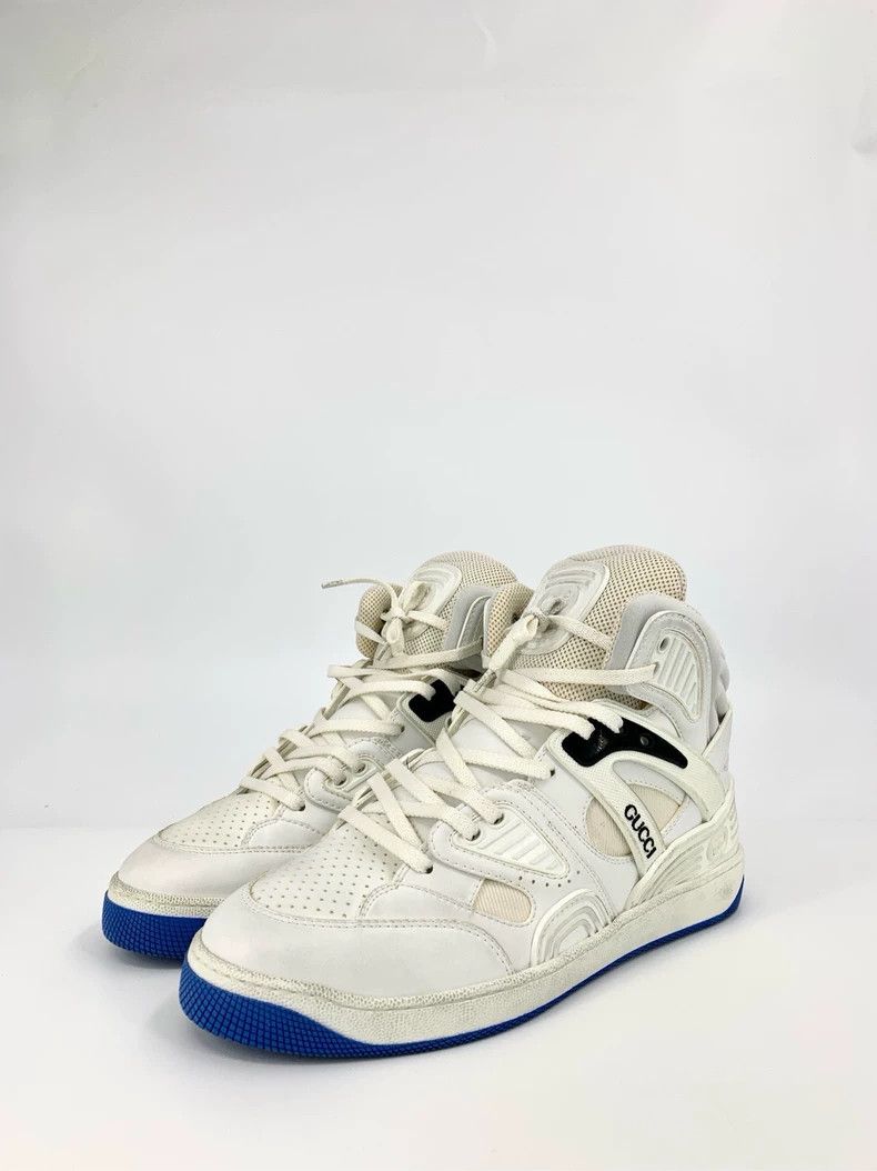 Gucci Gucci Basket Series Size 42 White High-top Basketball Shoes Size US 9 / EU 42 - 1 Thumbnail