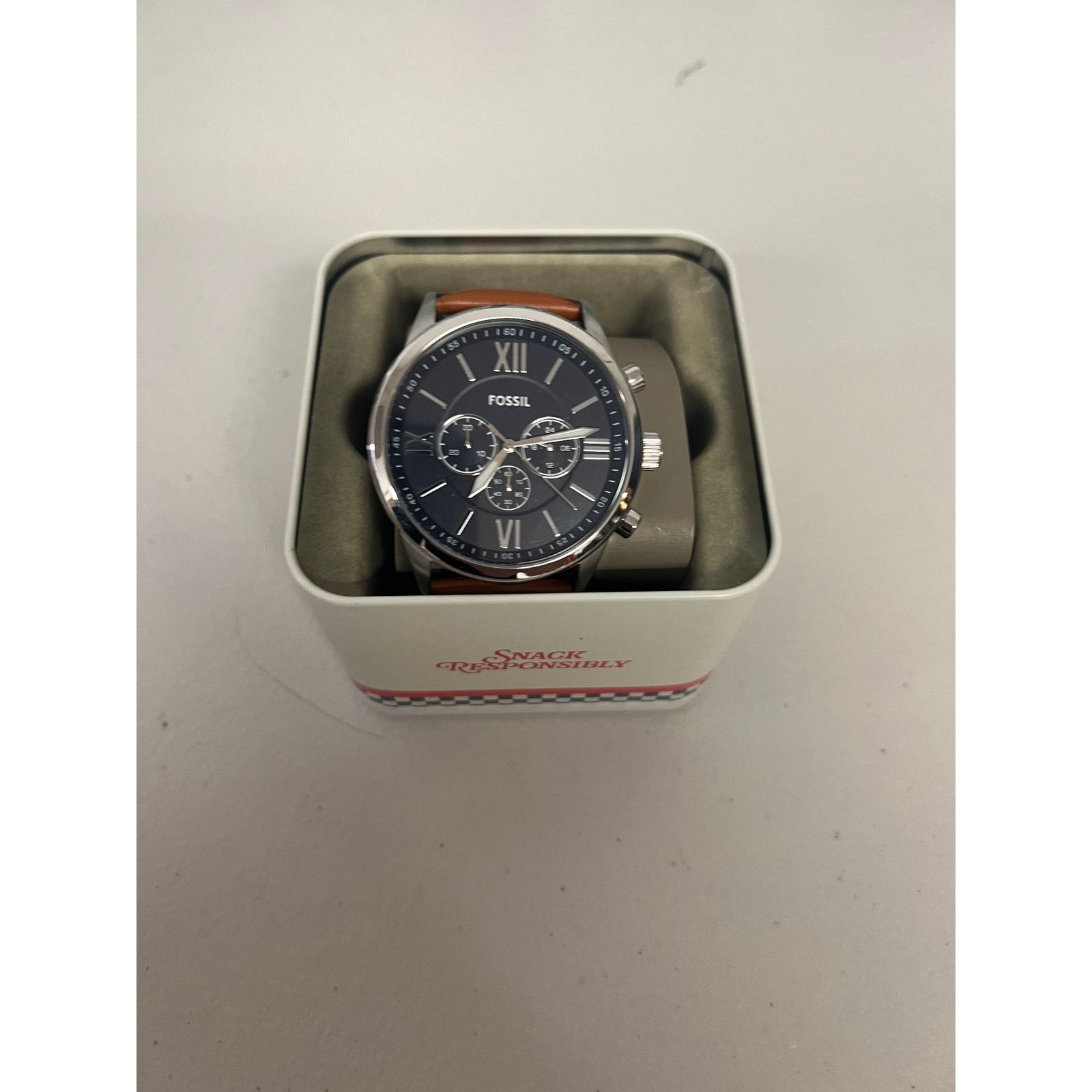 Fossil Fossil BQ2125IE Flynn Chronograph Brown Leather Men's Watch Size ONE SIZE - 1 Thumbnail