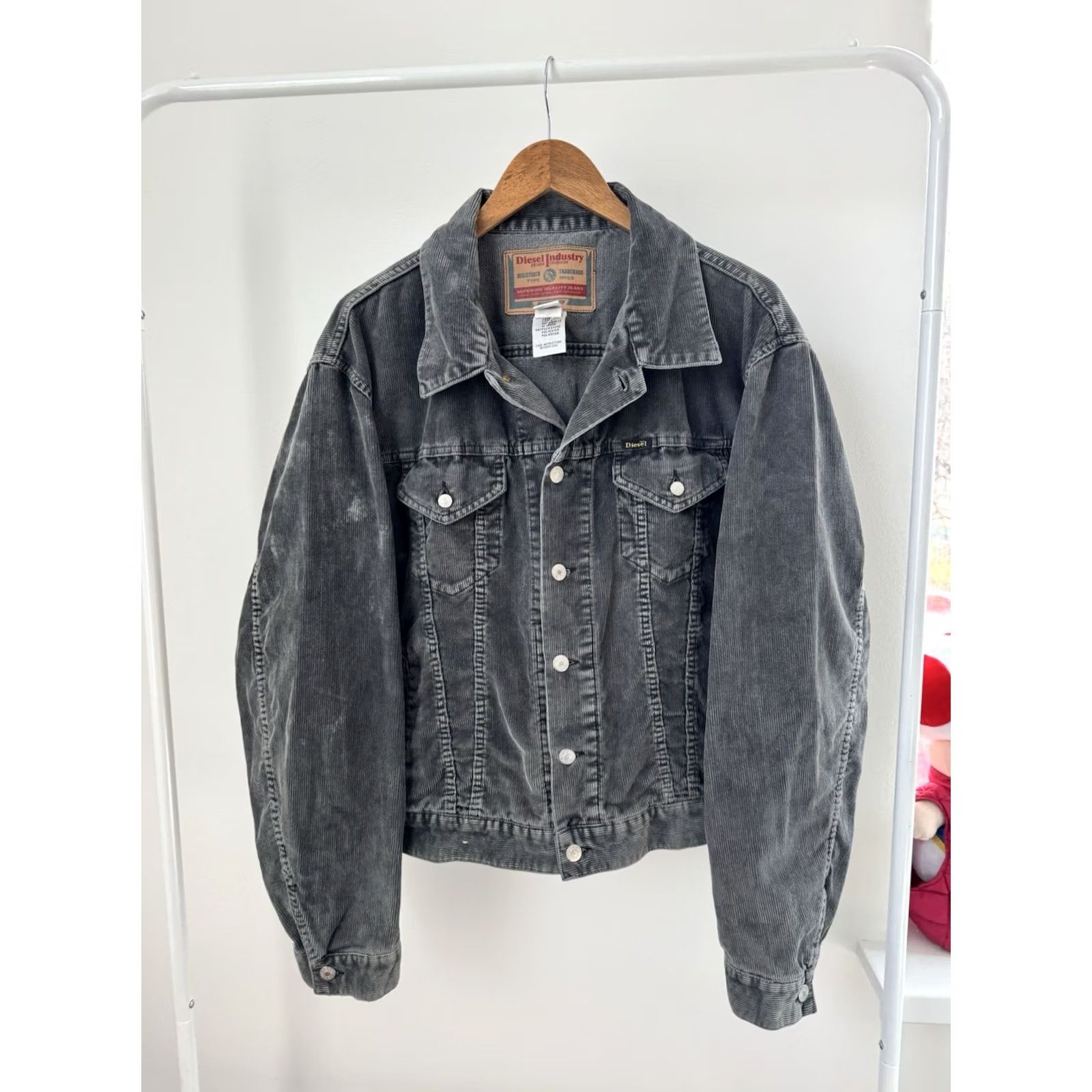 Diesel VINTAGE Diesel Corduroy Jacket 90s Bomber Shirt Mens XL-XXL Dark Gray Size US XXL / EU 58 / 5 - 2 Thumbnail