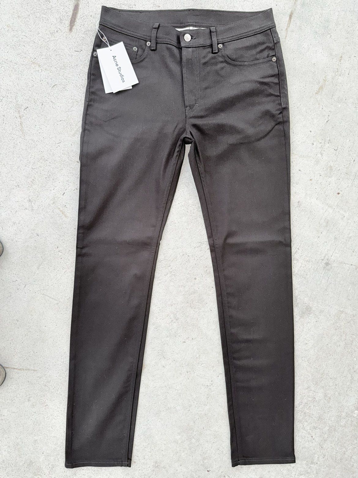 Acne Studios North Stay Black Leather Patch Denim Jeams Size US 33 - 2 Thumbnail
