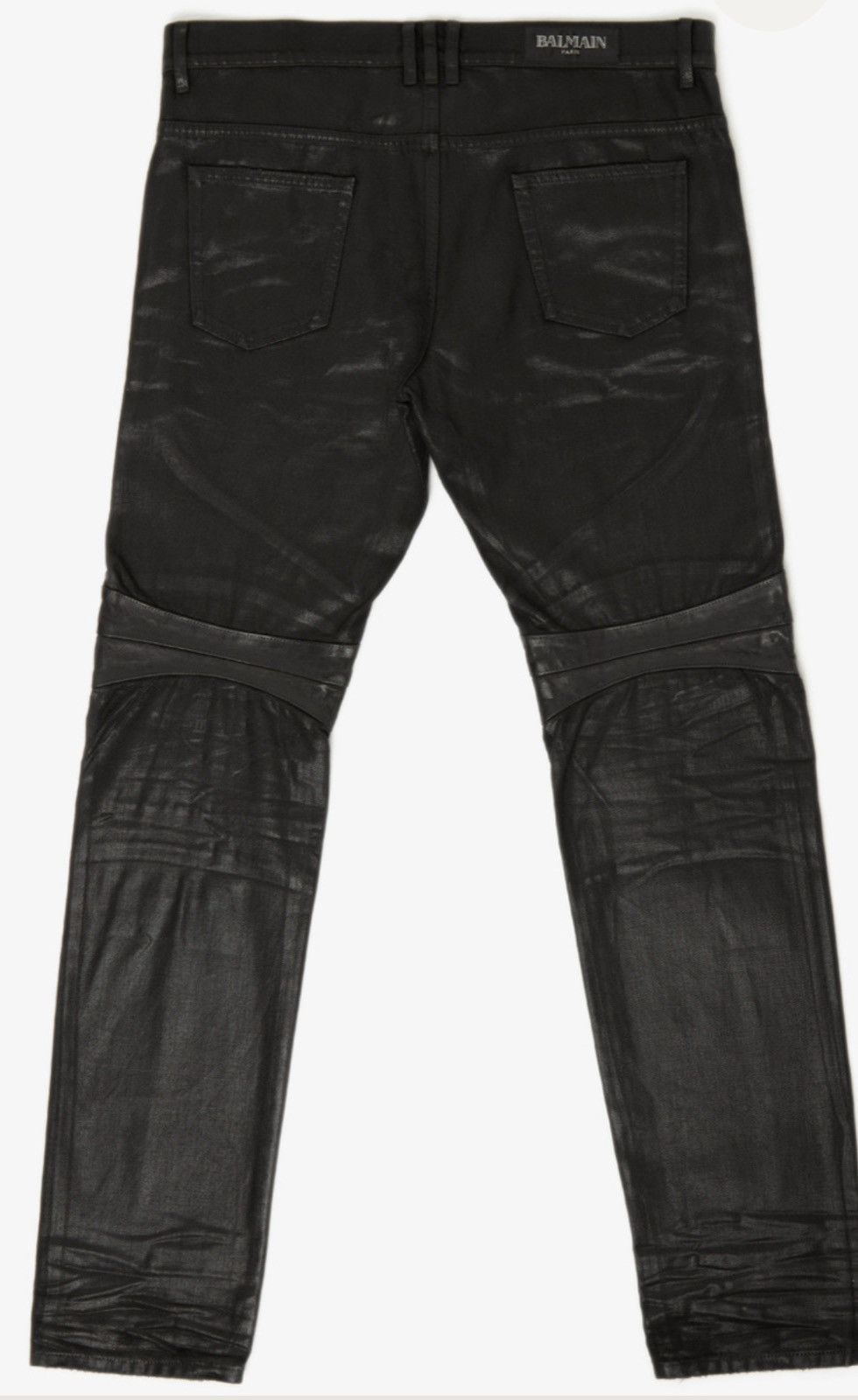 Balmain Balmain Waxed/Leather Paneled Biker Jeans Size US 30 / EU 46 - 1 Thumbnail
