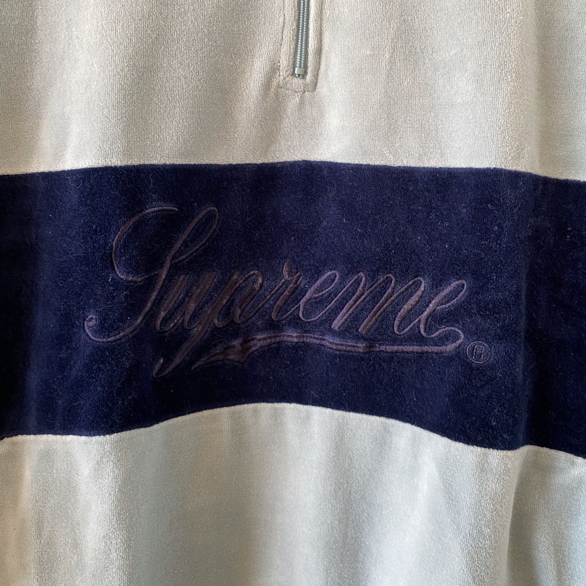 Supreme Supreme Velour Half Zip Pullover Baby Blue 2017 Size US M / EU 48-50 / 2 - 4 Thumbnail