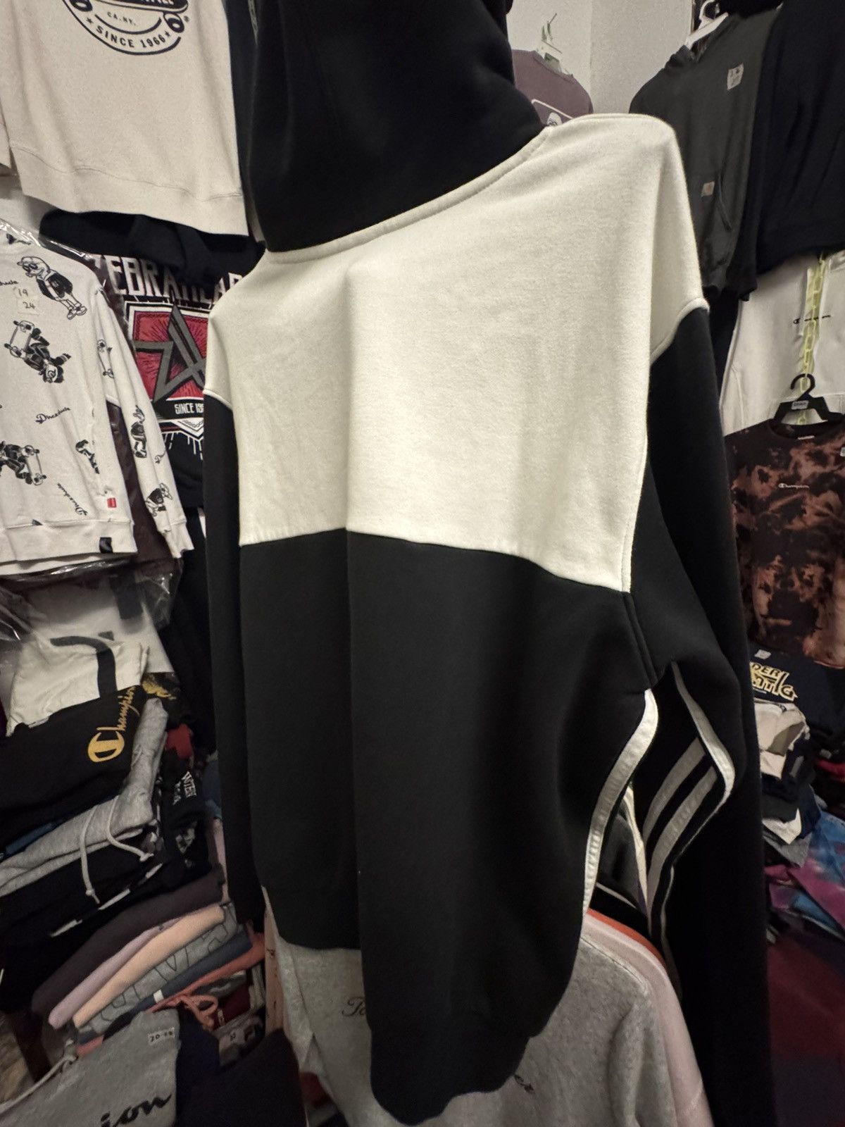 Adidas ADIDAS black and white PULLOVER HOODIE Size US XL / EU 56 / 4 - 8 Thumbnail