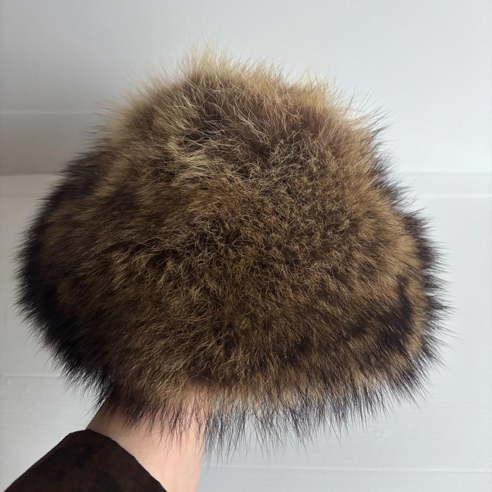 Designer Vintage real Fur Brown Hat Size ONE SIZE - 5 Thumbnail