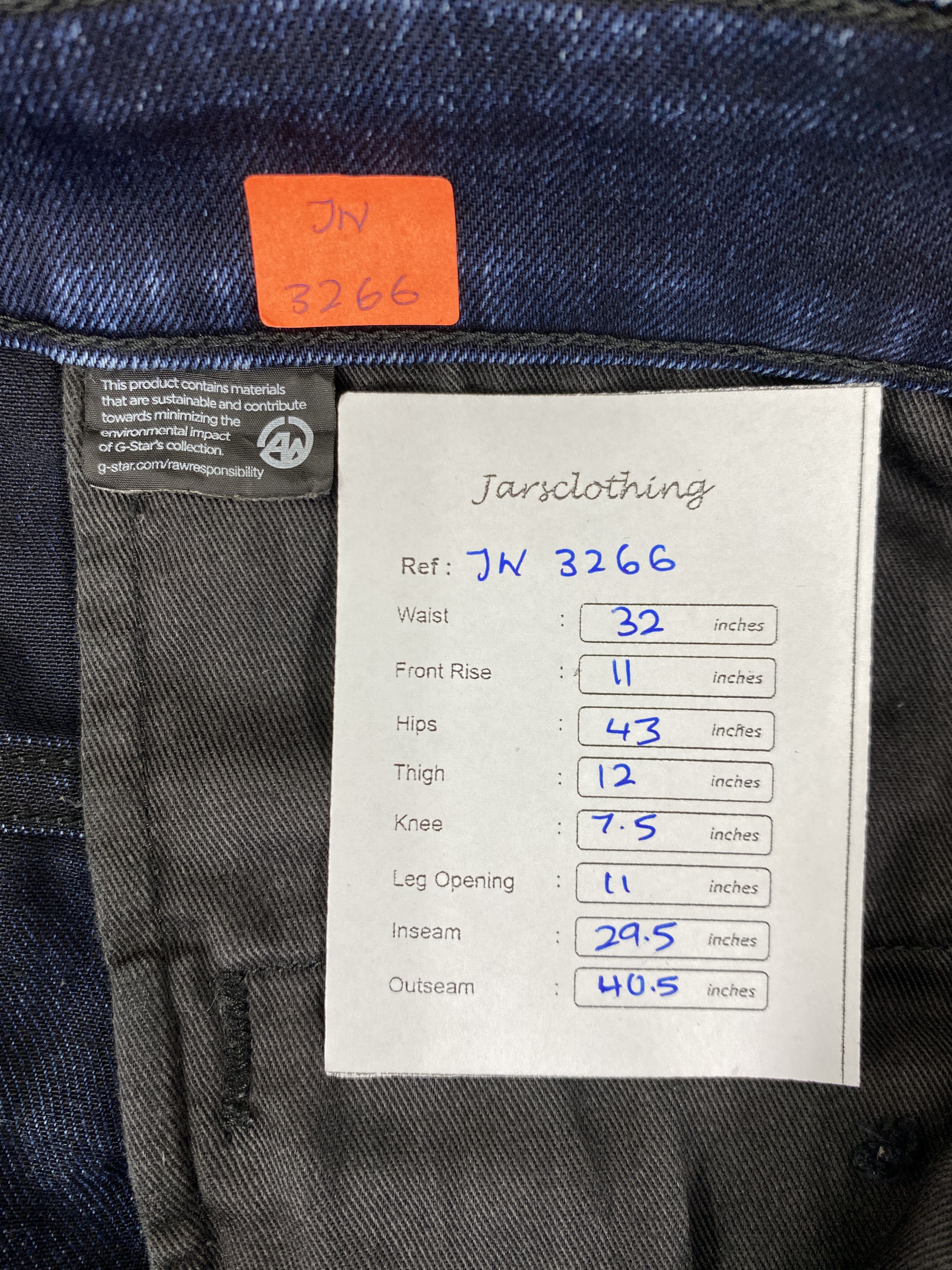 Japanese Brand Blue Vintage G-Star Skinny Jeans 32x29.5 - JN3266 Size US 32 / EU 48 - 10 Thumbnail