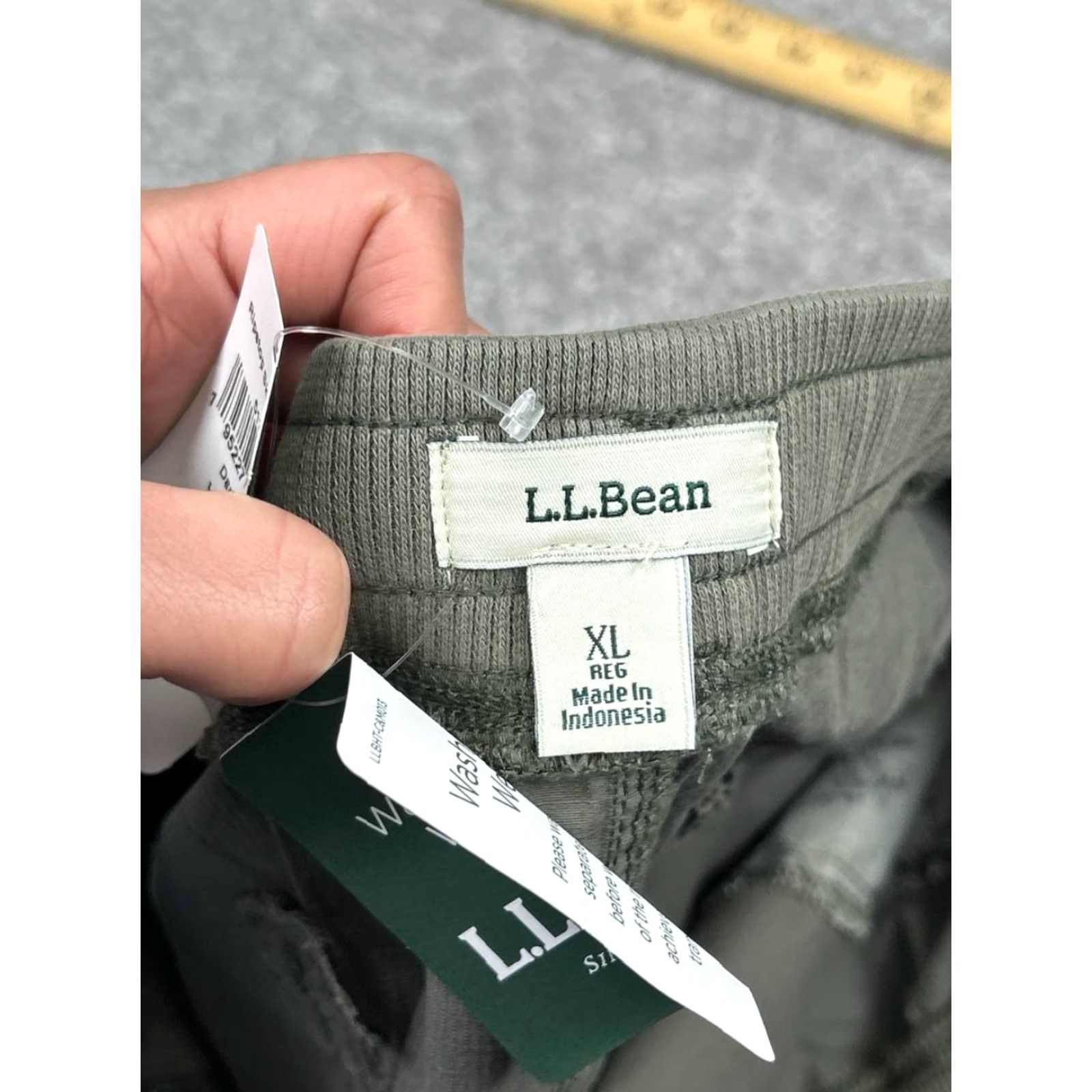 Vintage LL Bean Skirt Womens XL Green S Cotton Stretch Drawstring Athleisure Ripstop Size 40" / US 18 - 6 Thumbnail