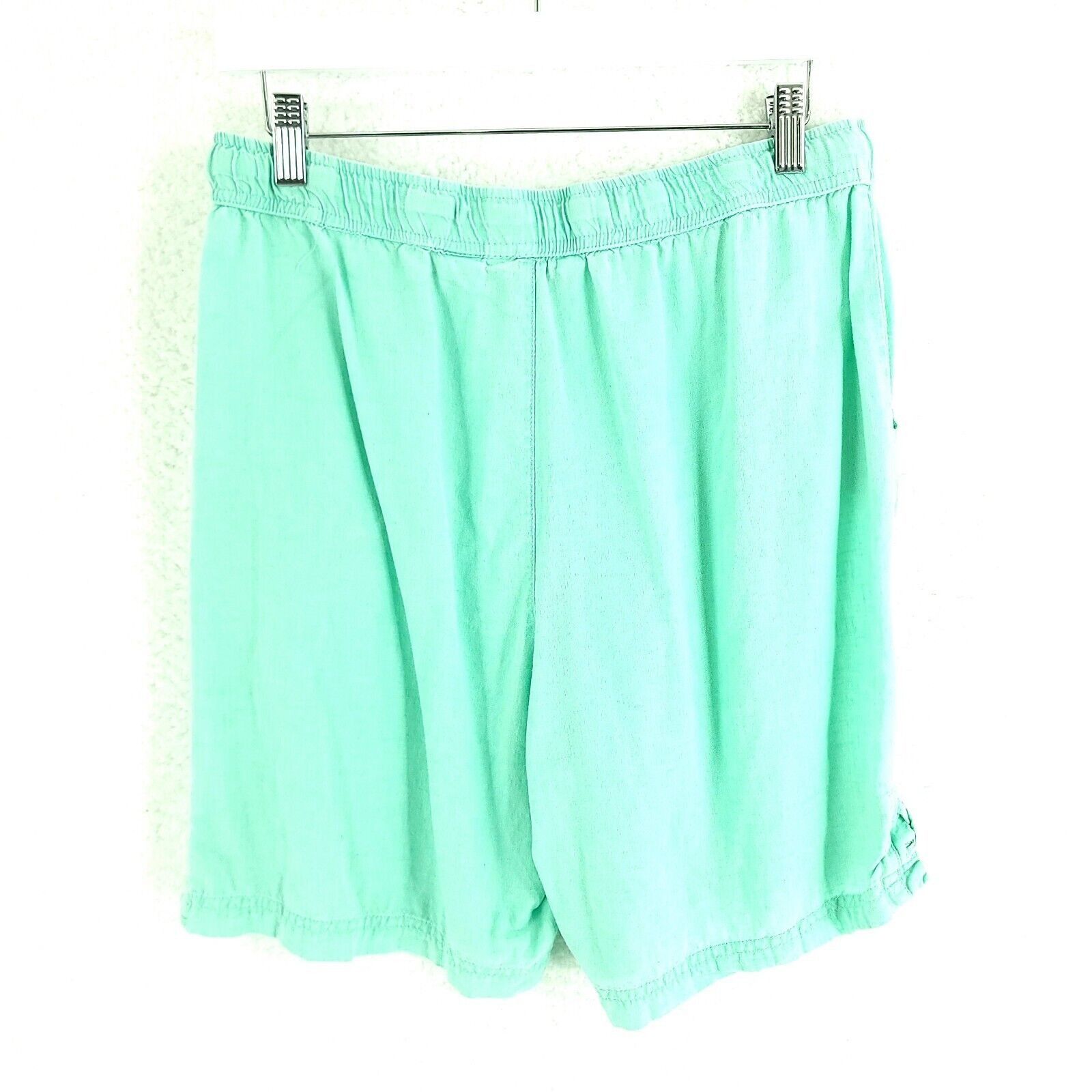 Designer Coral Bay Linen Rayon Green Medium Shorts High Rise 30/8 Size 30" / US 8 / IT 44 - 3 Thumbnail