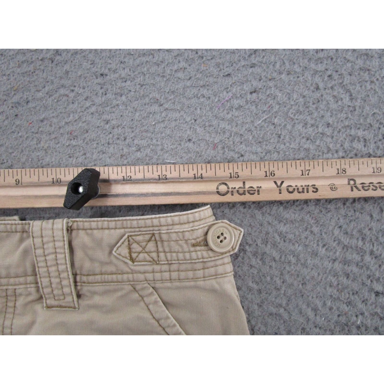 Vintage VTG Maurices Maxi Skirt Womens Size 4 Beige Cotton Back Slit Pockets Button 1990s City Preppy Fall Spring Summer Women Size 27" / US 4 / IT 40 - 7 Thumbnail