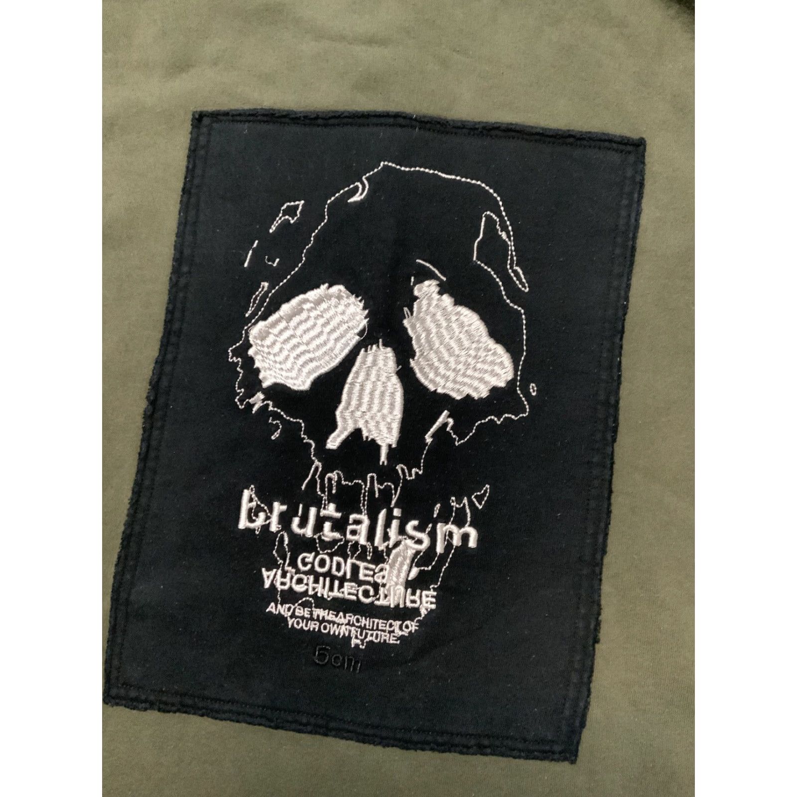 Architect VINTAGE 5CM Brutalism Architect Your Future Skull Archive Japan Patch Longline Hoodie Mens Large Green Full Zip Size US L / EU 52-54 / 3 - 2 Thumbnail